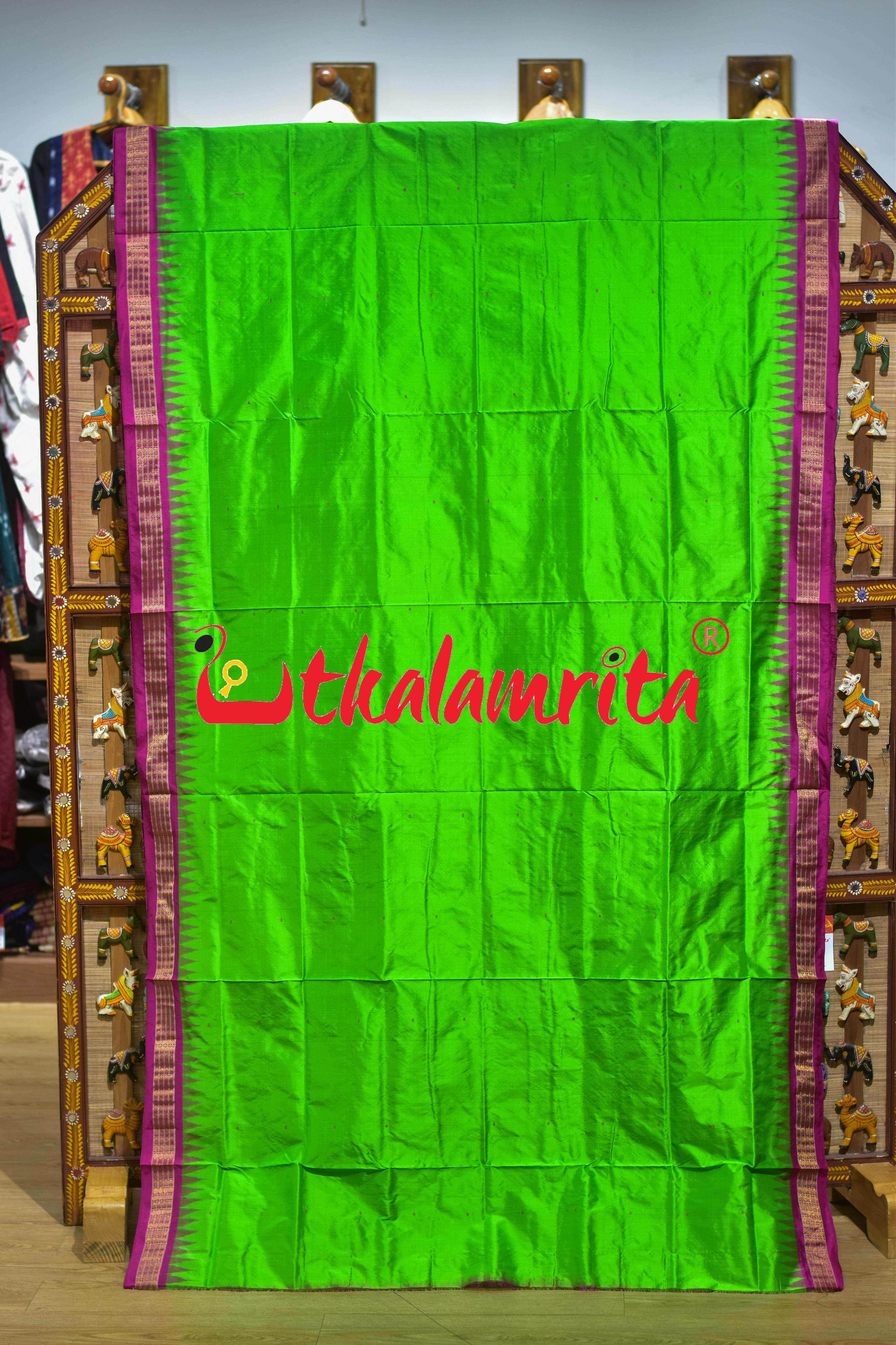 Green Pink Half Tissue Sambalpuri Silk Saree