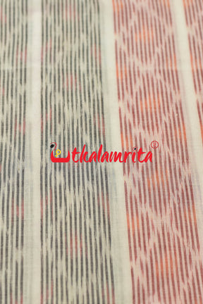 Red Black Bandha on white (Fabric)