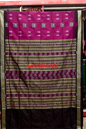 Magenta Hati Tribal Box Sambalpuri Silk Saree