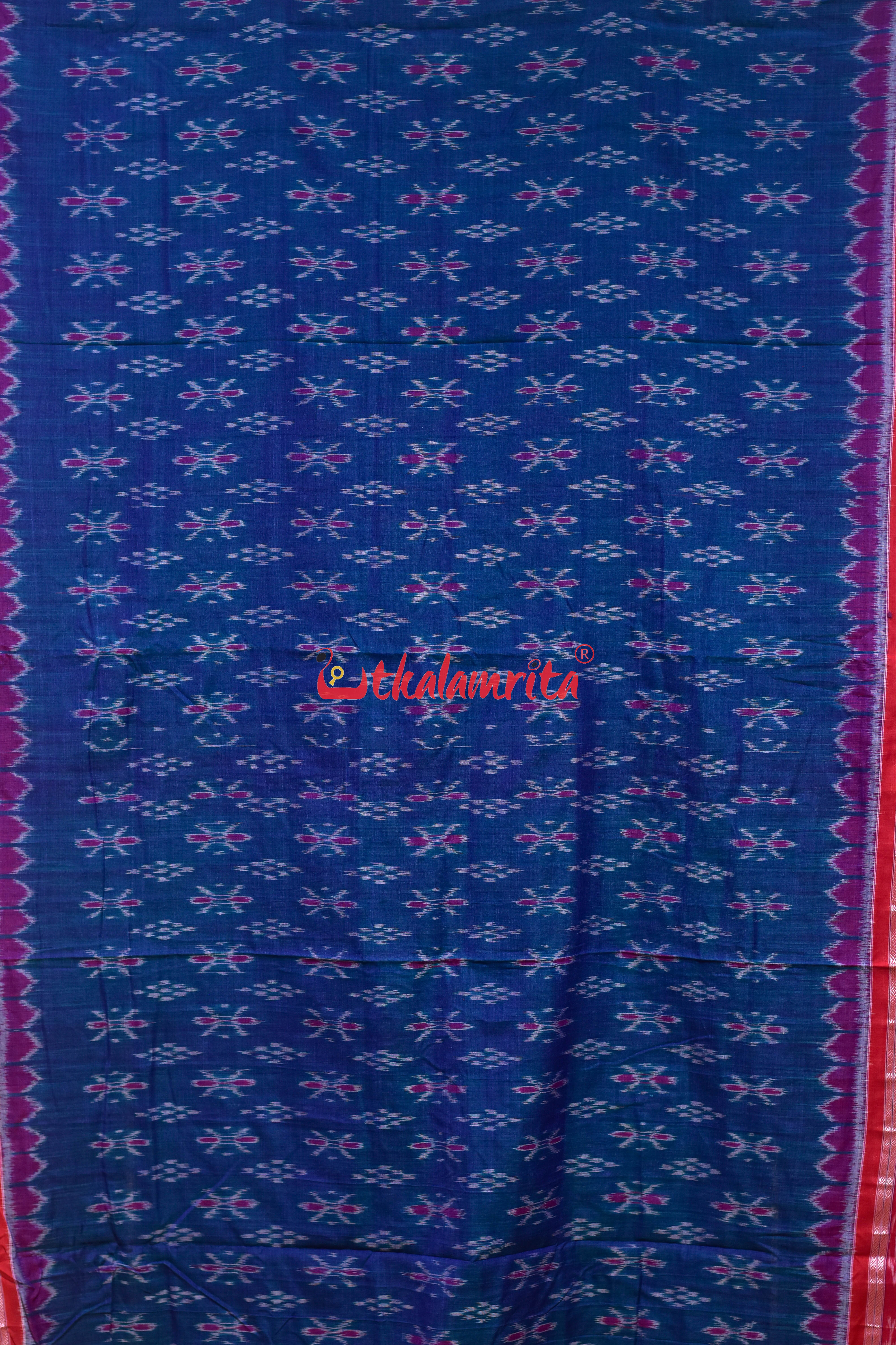 Teal Red Damru Pasapali Khandua Cotton Saree