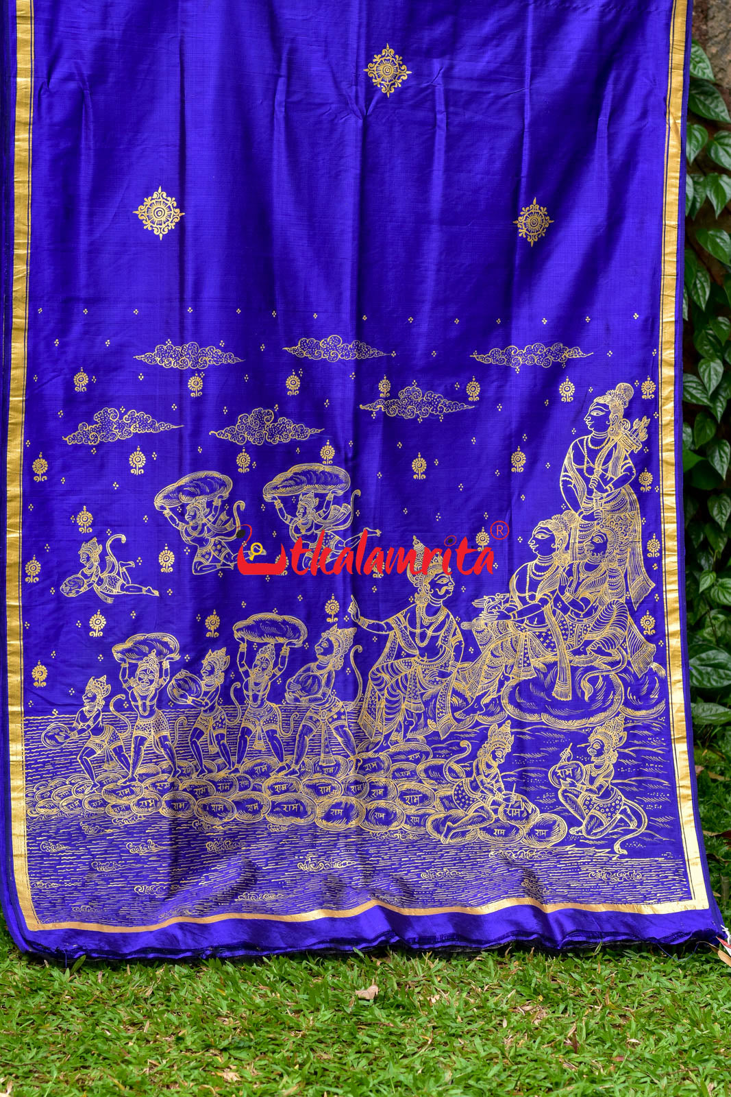 Blue Setu Nirman Pattachitra Silk Saree