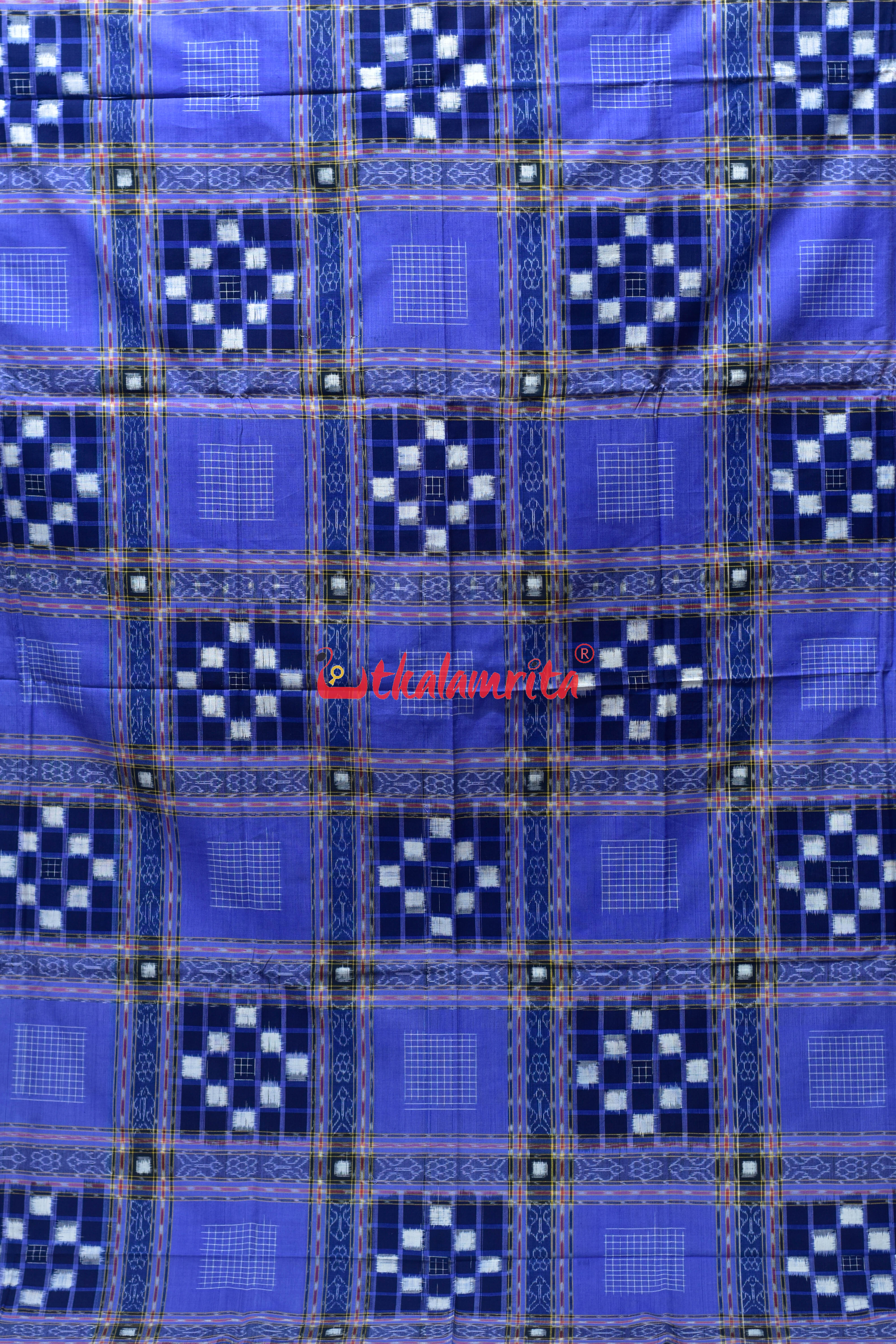 Sky Blue Check Pasapali Bedsheet