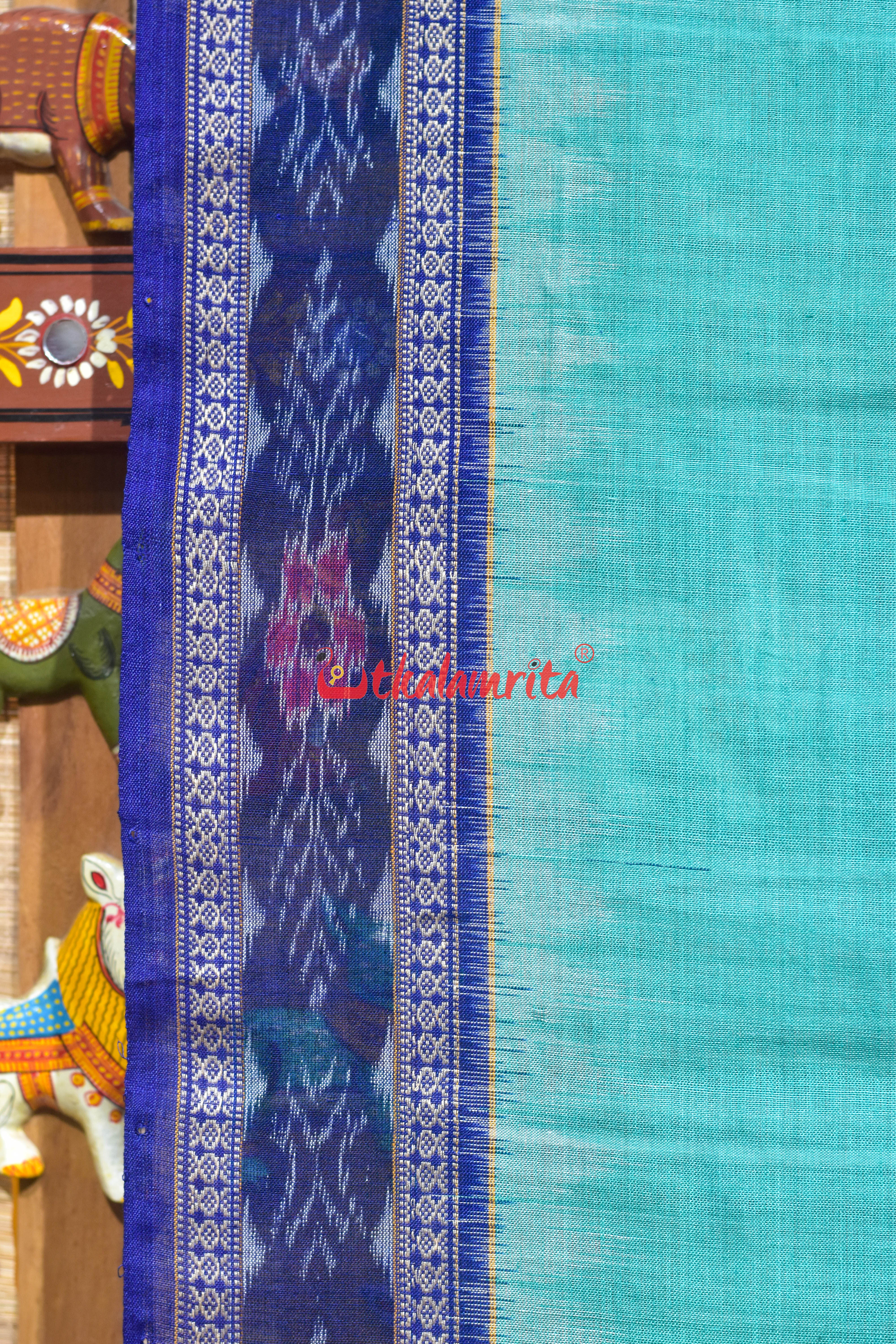 Sea Green Flower Bandha Cotton (Dupatta)
