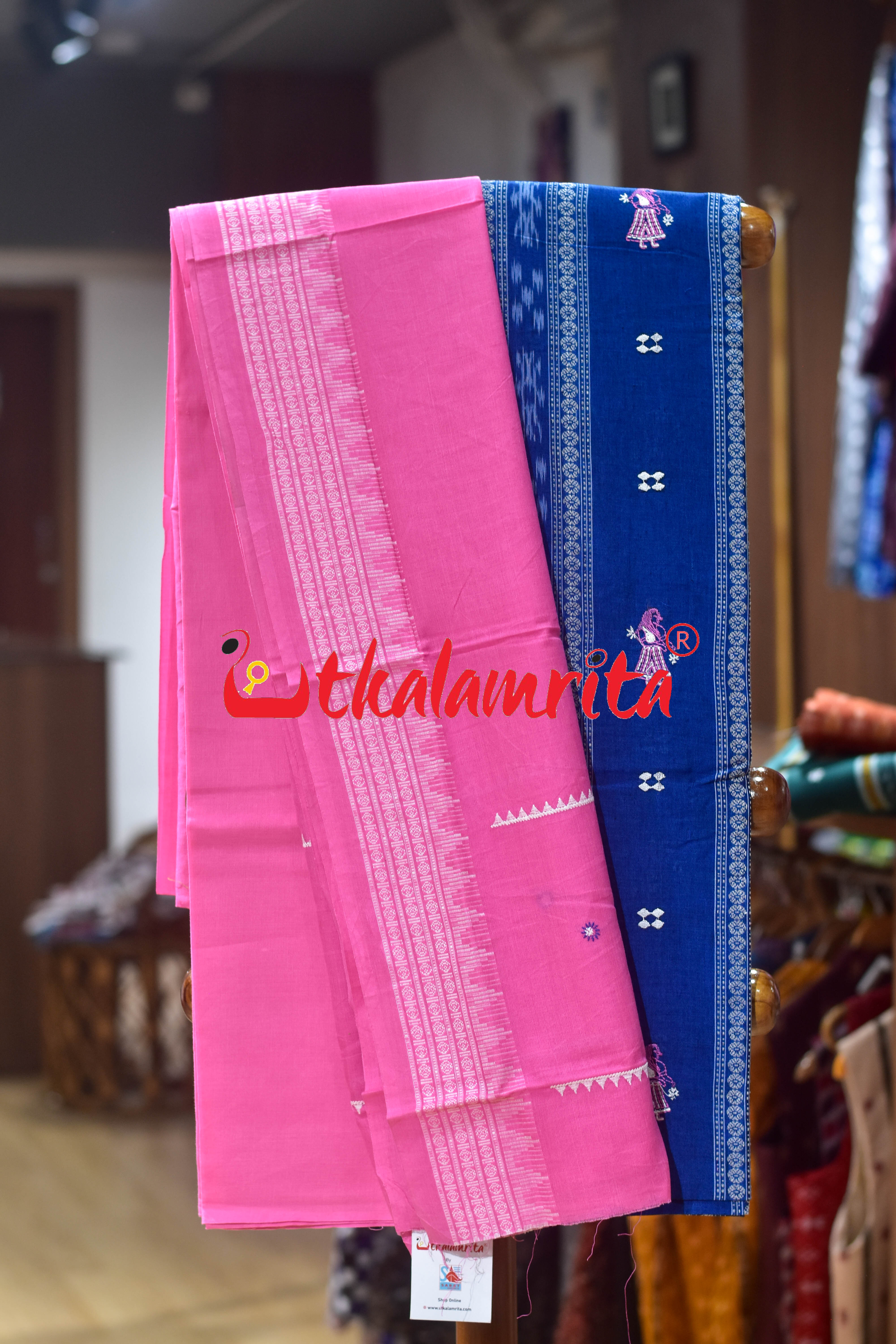 Teal Blue Pink Doll Bomkai Dress Set