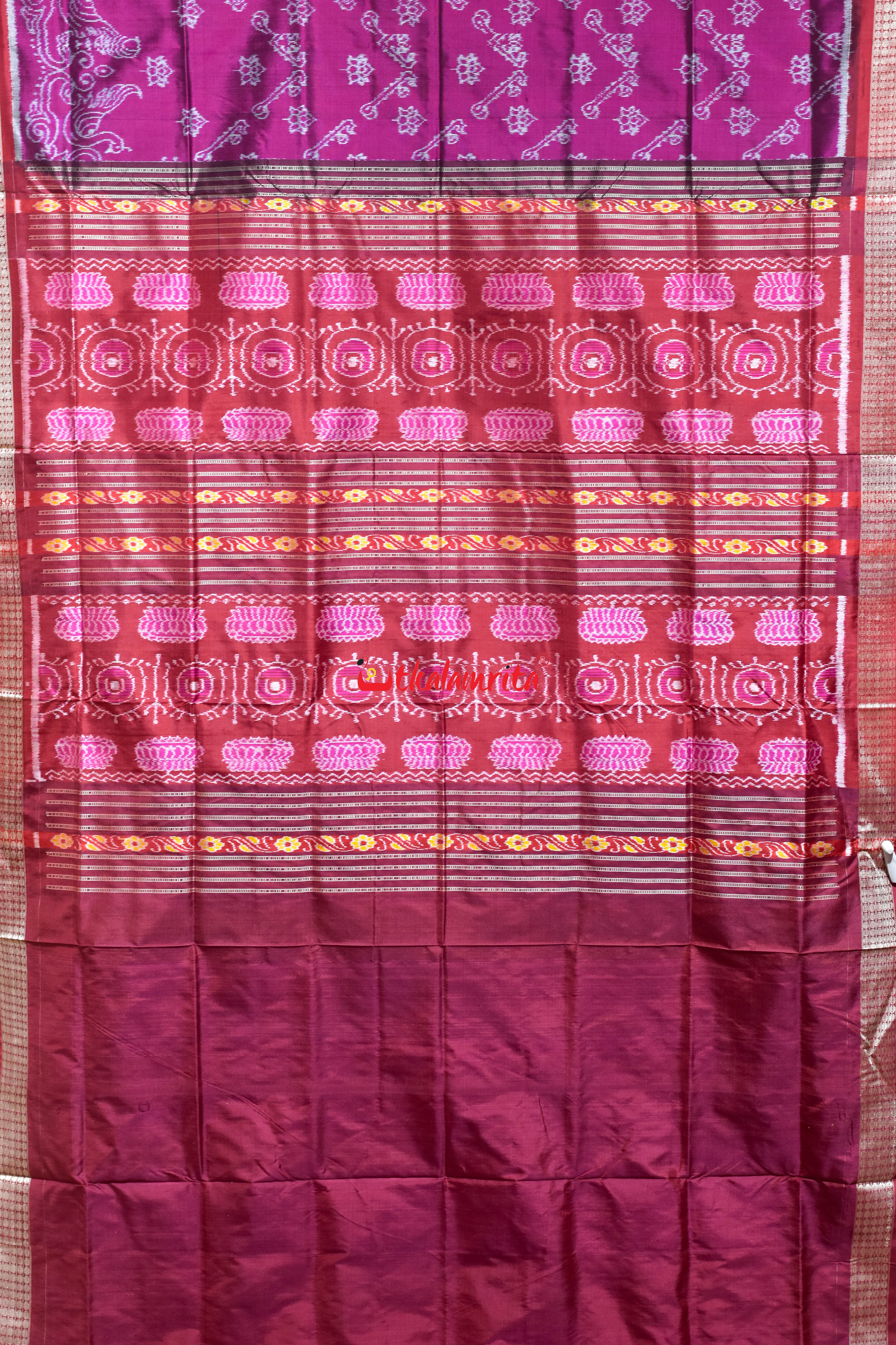 Guitar Padma Violet Sambalpuri Silk Saree