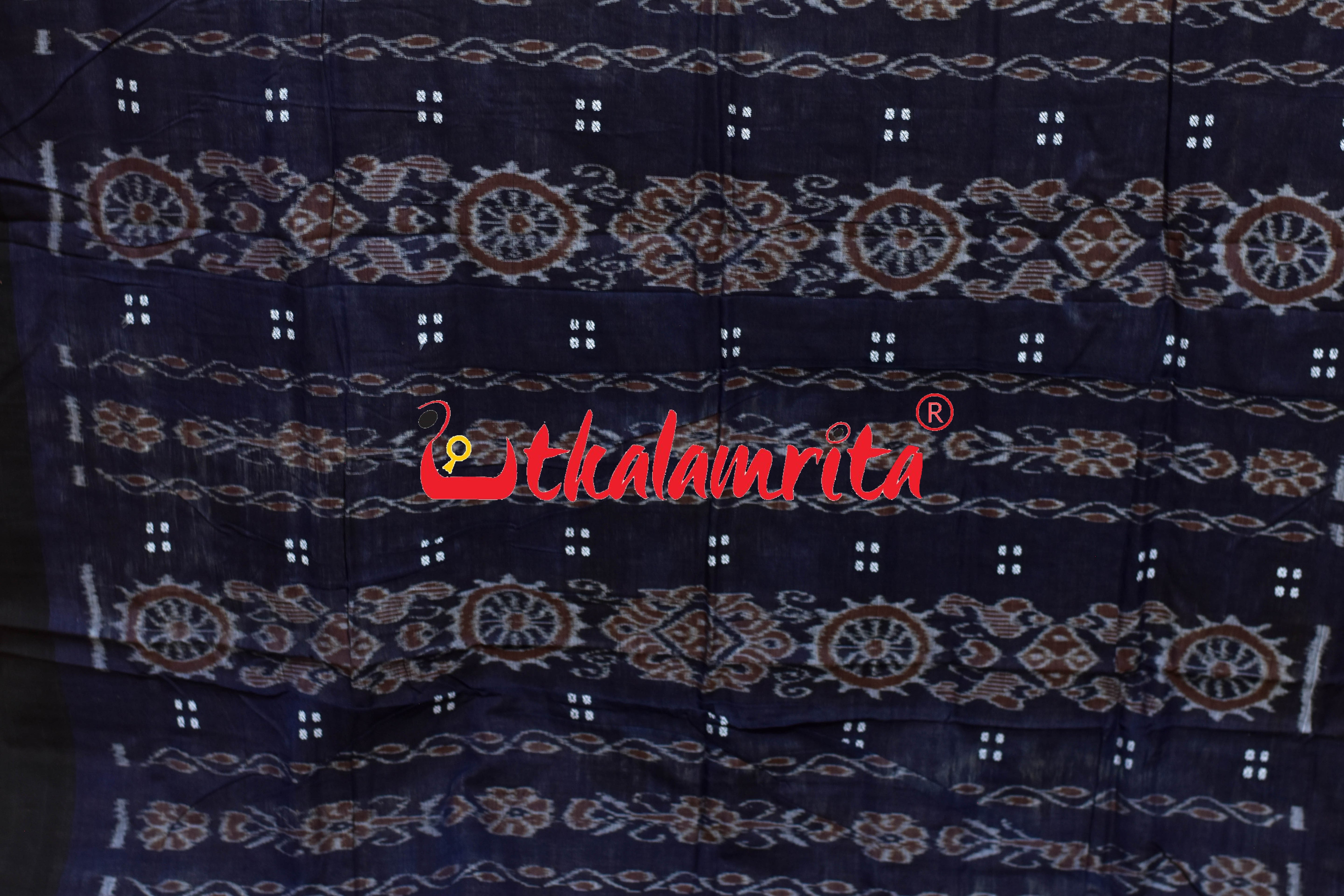 Off White Black Four Buti Khandua Cotton Saree