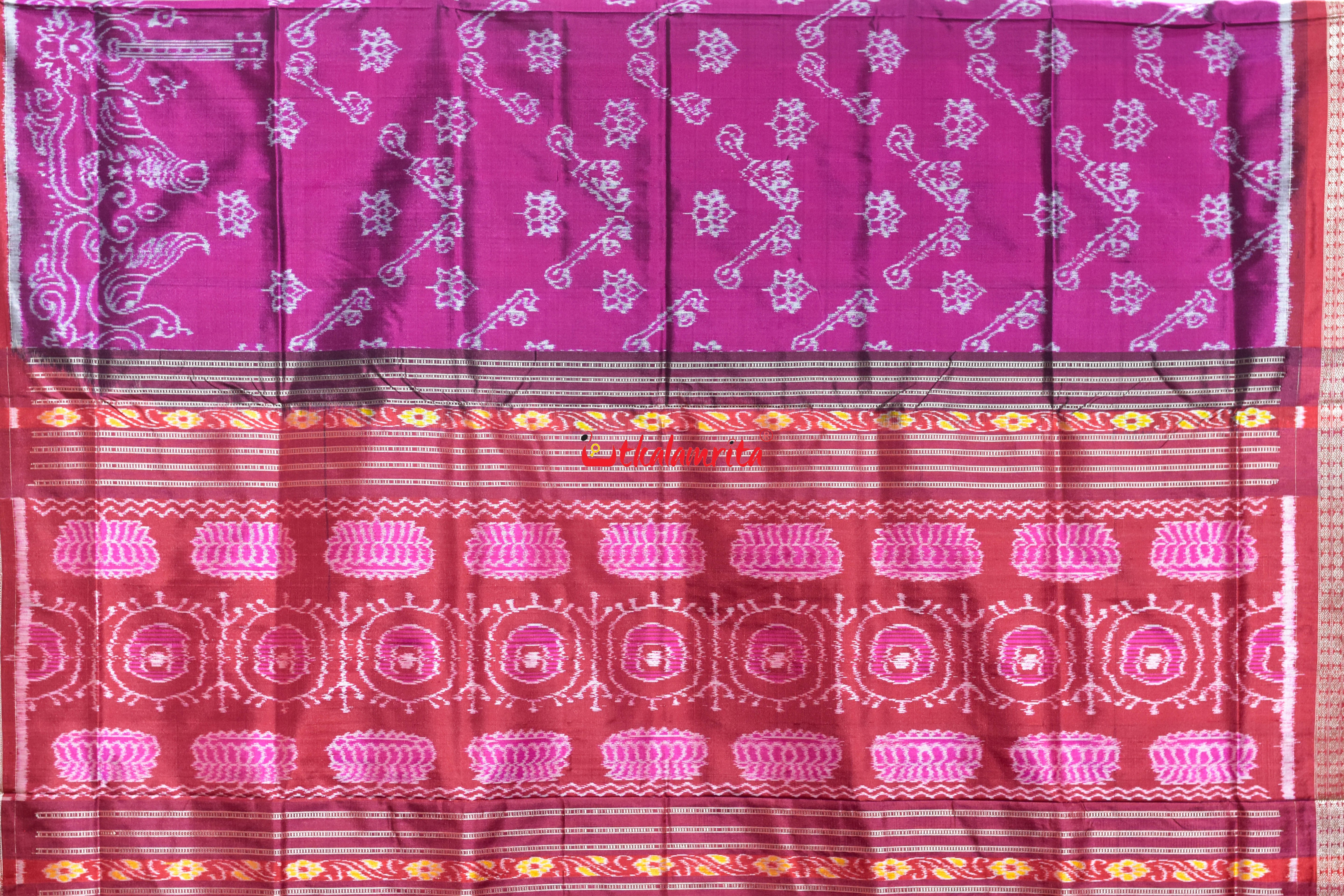 Guitar Padma Violet Sambalpuri Silk Saree