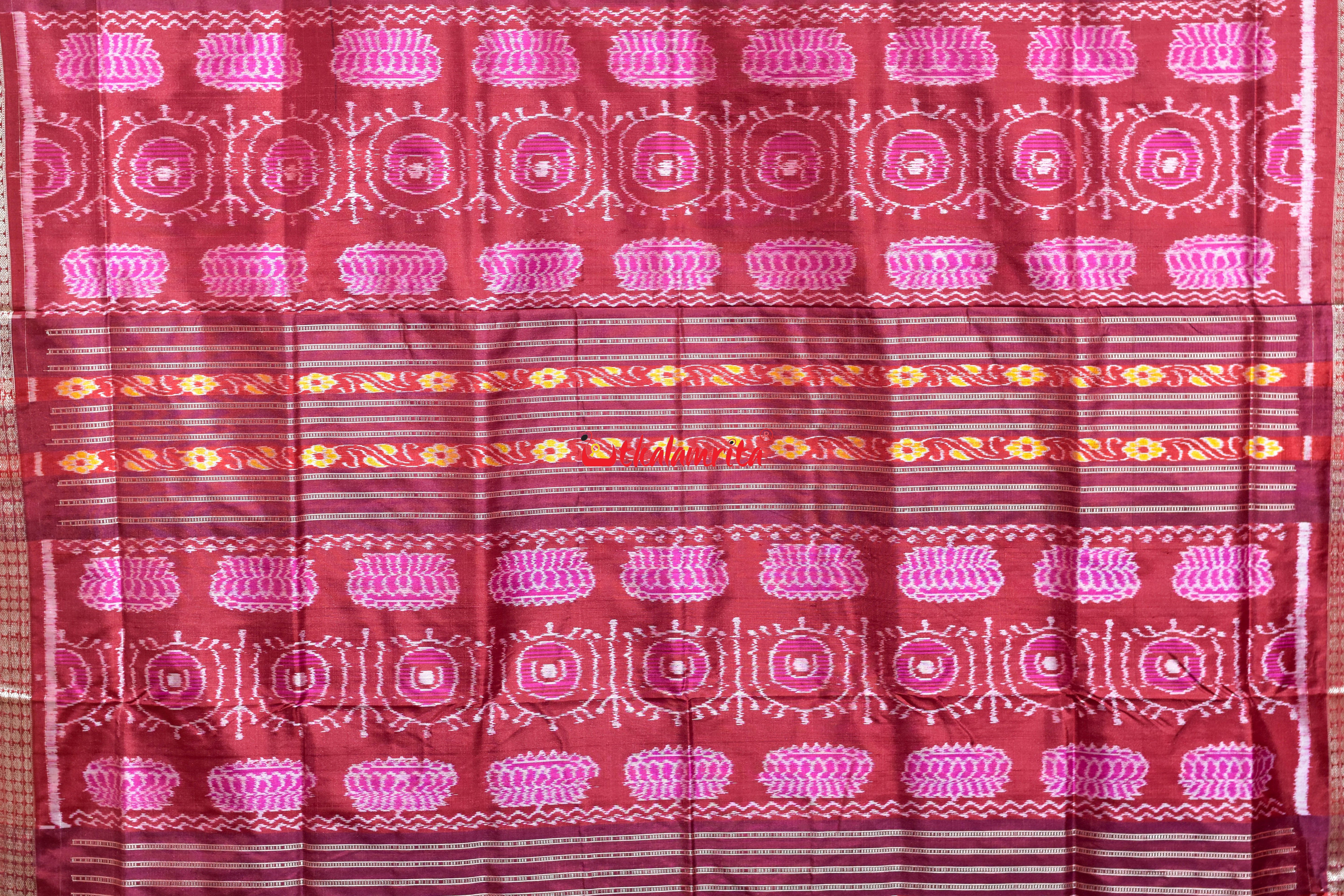 Guitar Padma Violet Sambalpuri Silk Saree