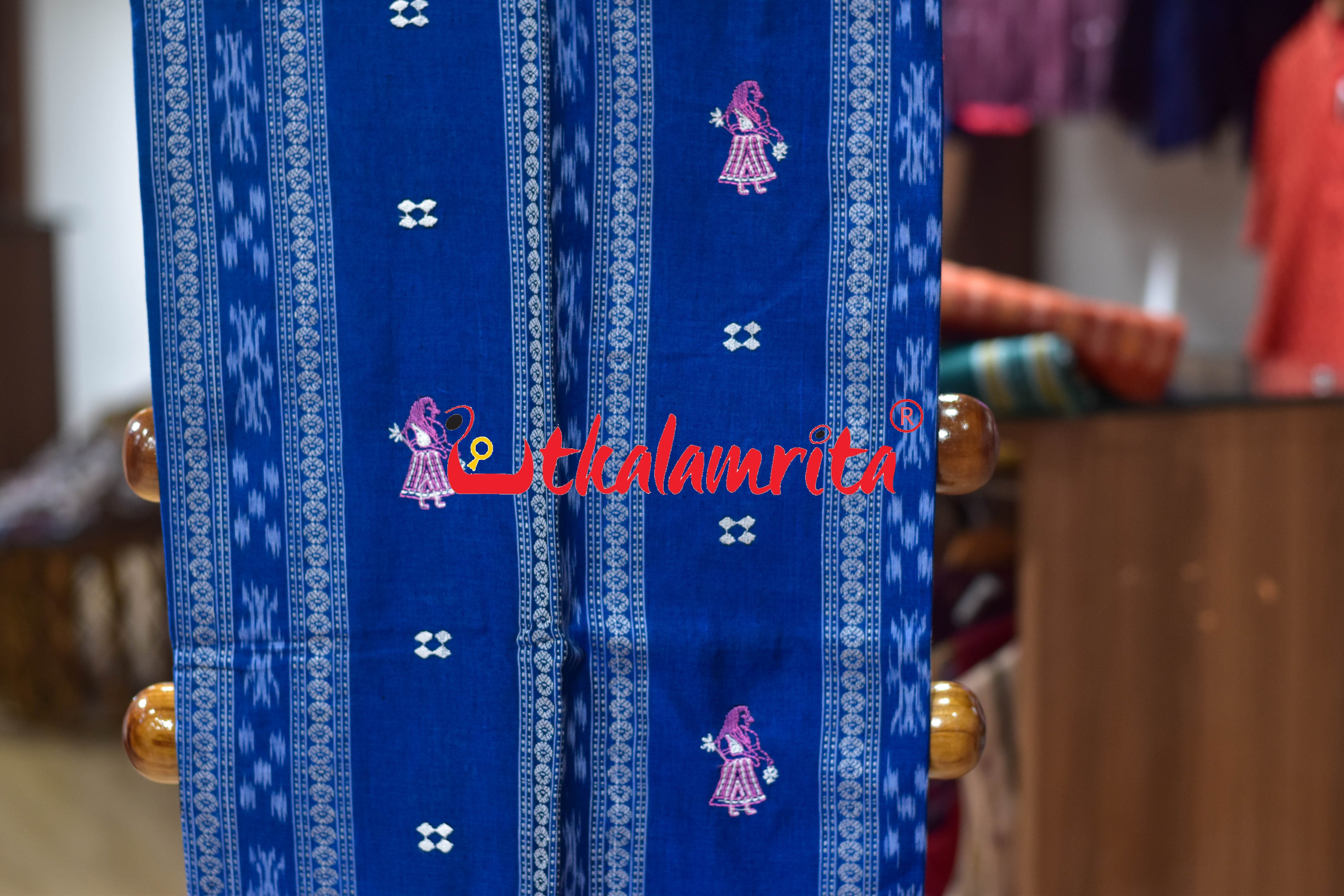 Teal Blue Pink Doll Bomkai Dress Set