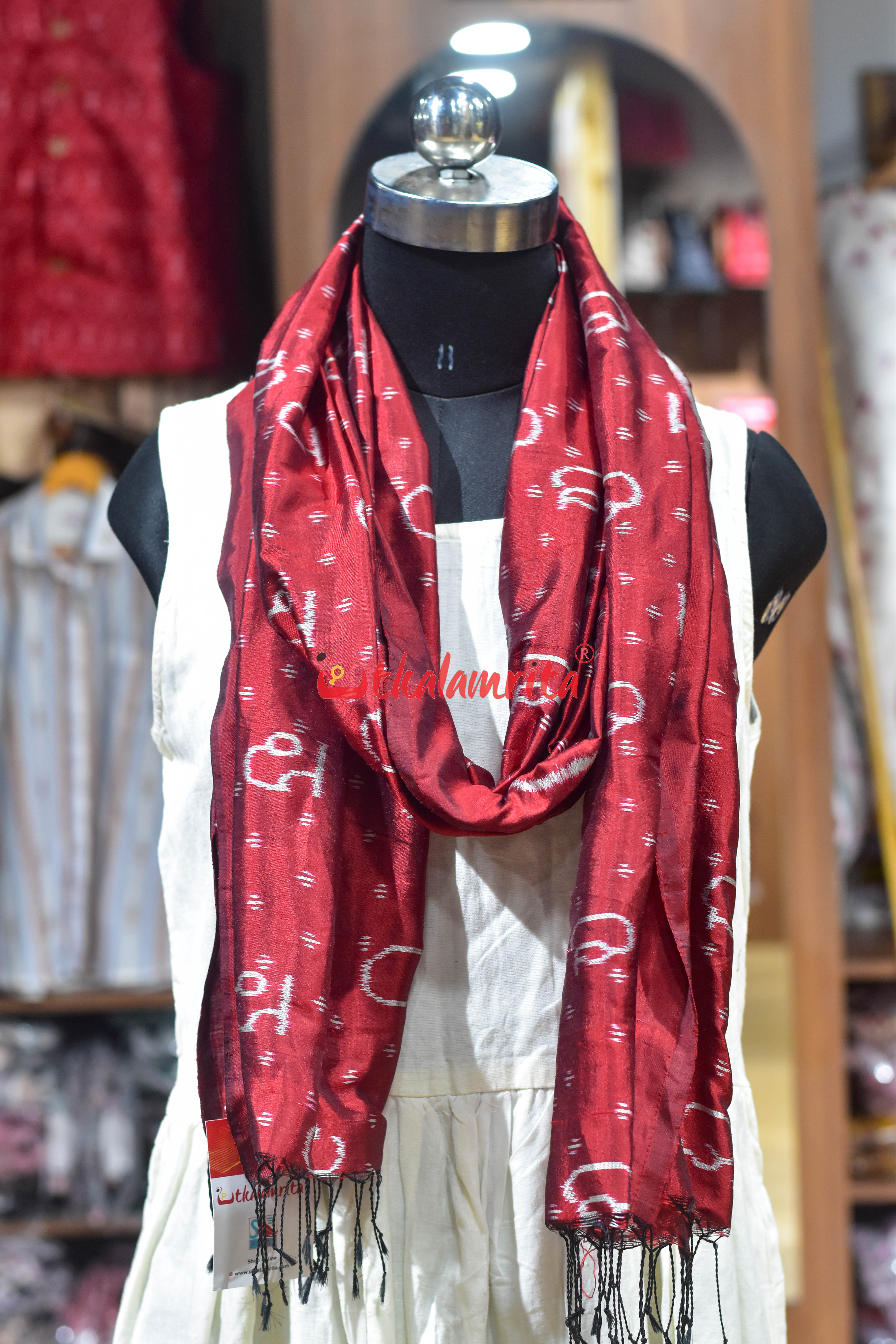 Red Letters Silk Stole