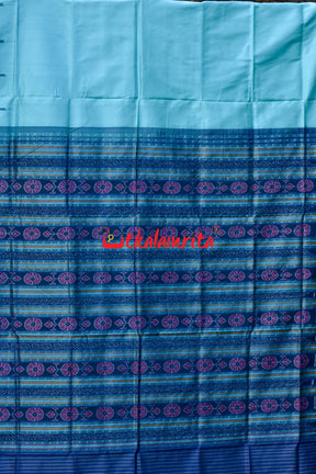 Haata Kumbha Blue Sambalpuri Silk Saree