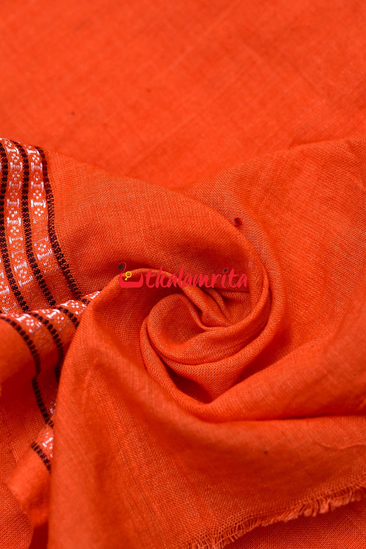 Orange with Rudraksha Border (Fabric)