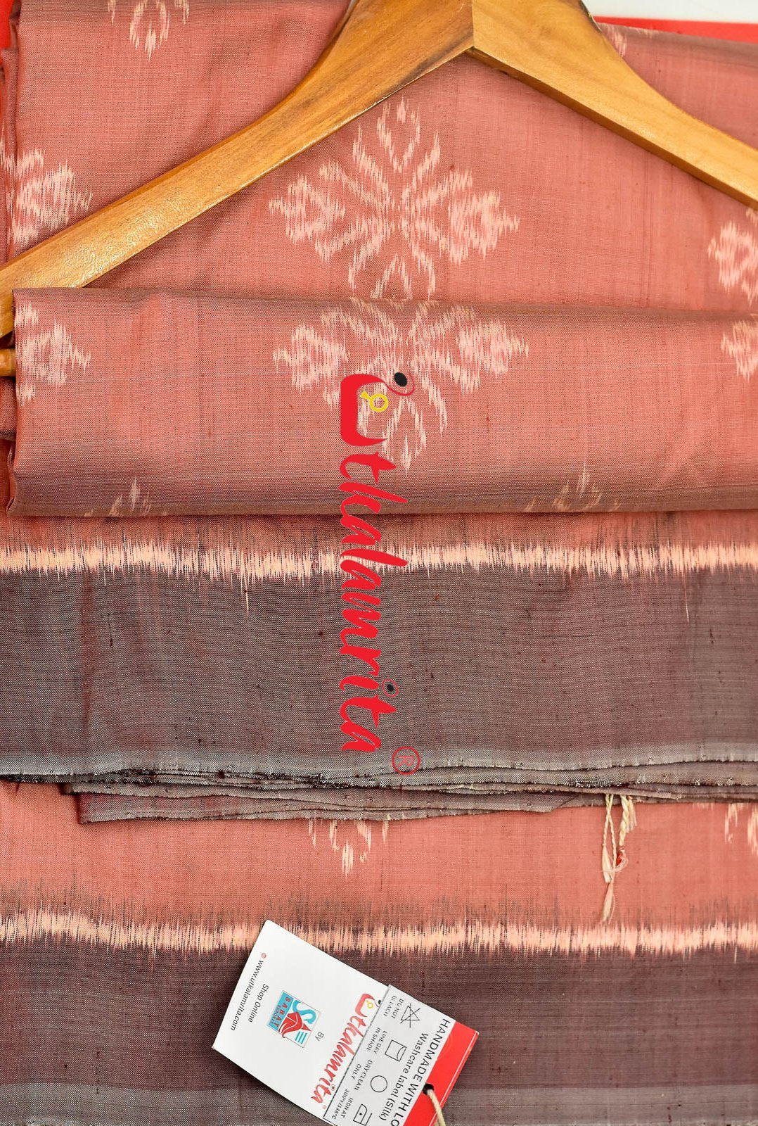 Natural Dye Big flower Ikat Khandua Silk Saree