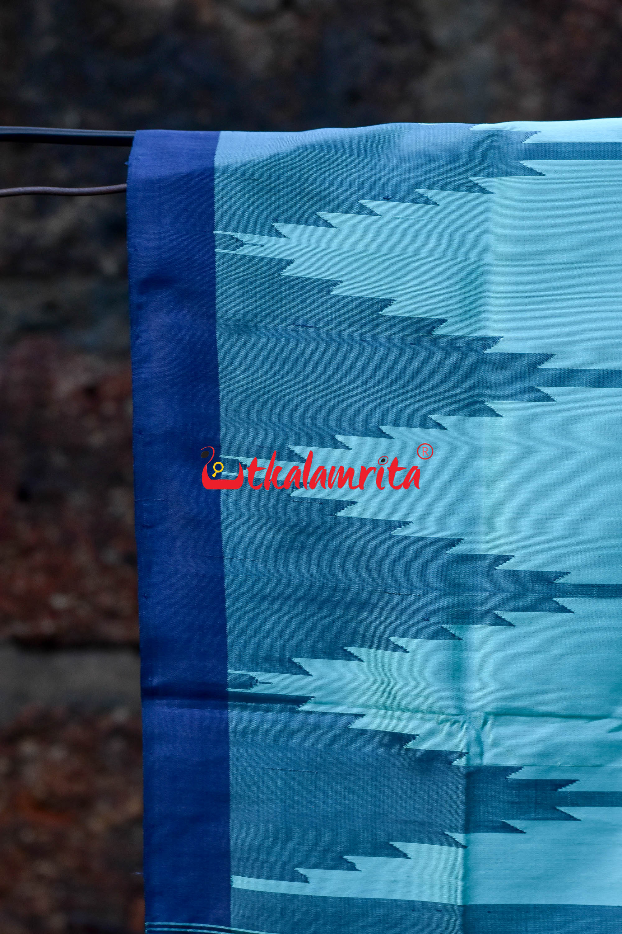 Haata Kumbha Blue Sambalpuri Silk Saree