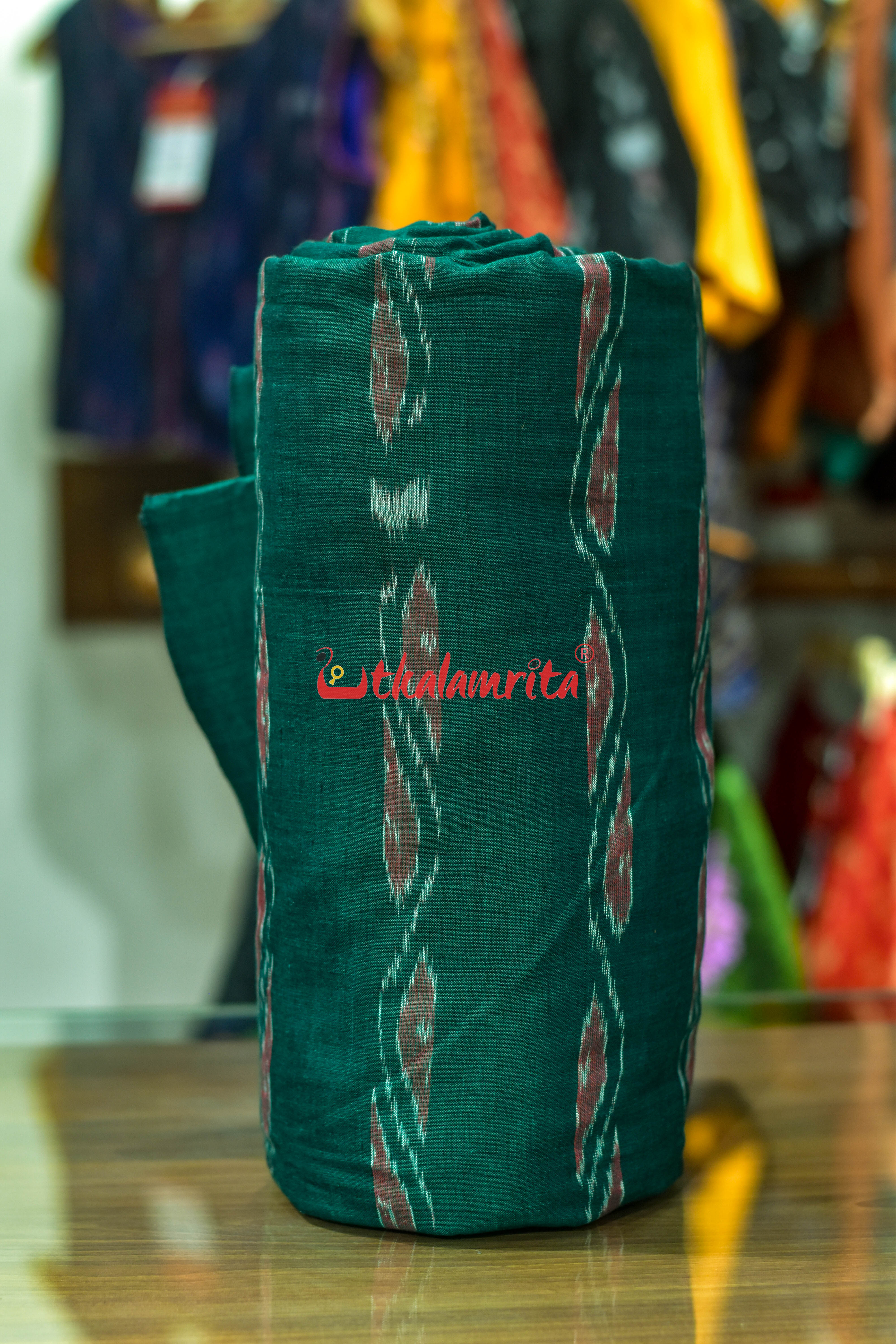 Green Sankha Lines Cotton (Fabric)