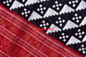 Diagonal Pasapali Black White Cotton Saree