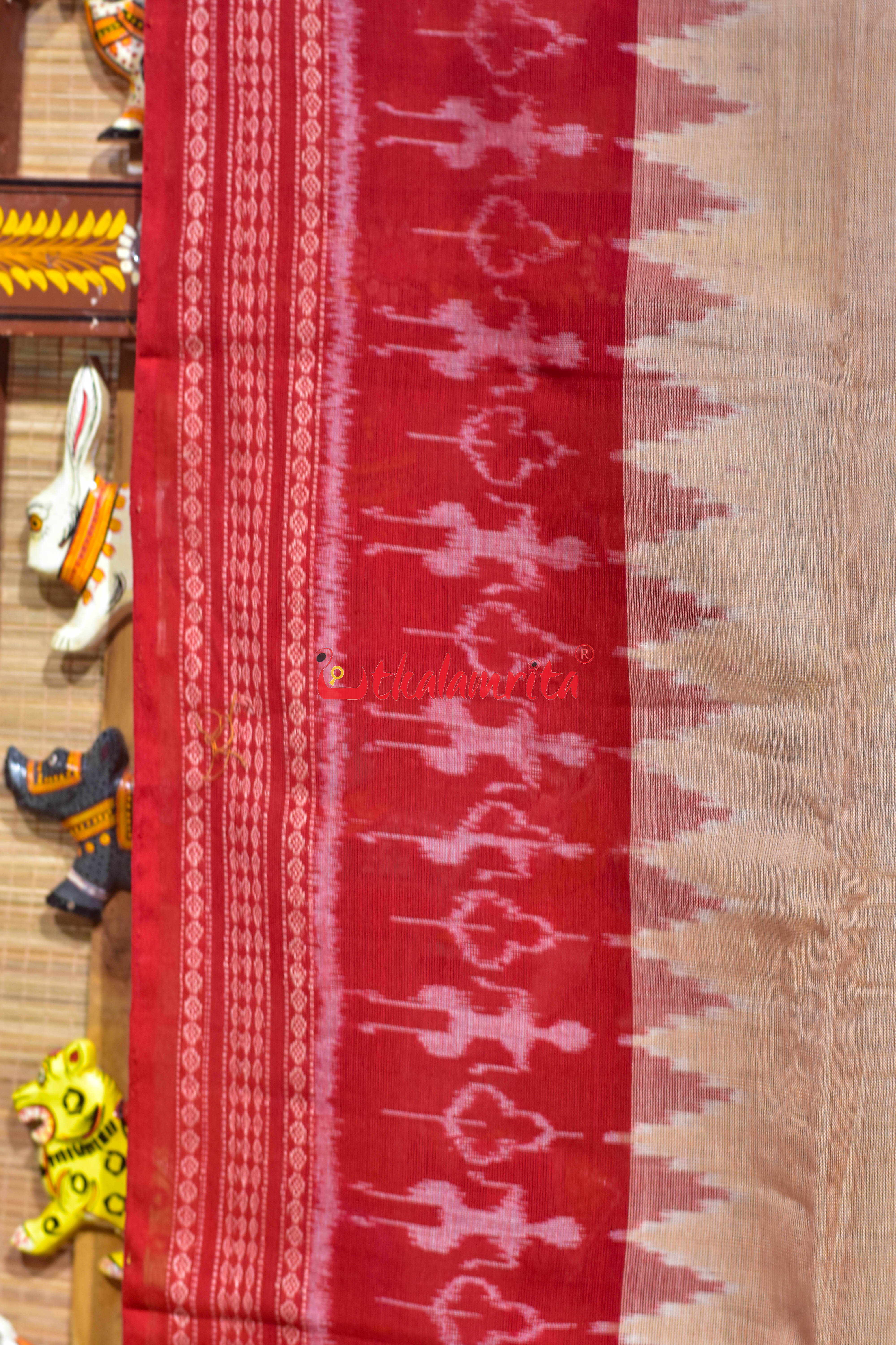 Chandan Red Tribals Bandha Cotton (Dupatta)