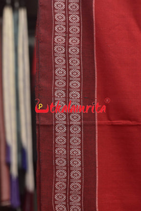 Red Black Baadi Jaala Cotton Rudraksha Border Saree