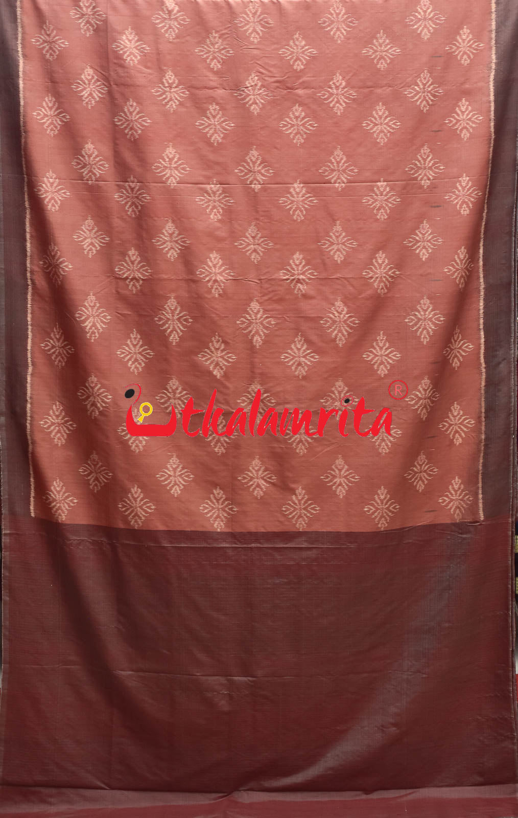 Natural Dye Big flower Ikat Khandua Silk Saree