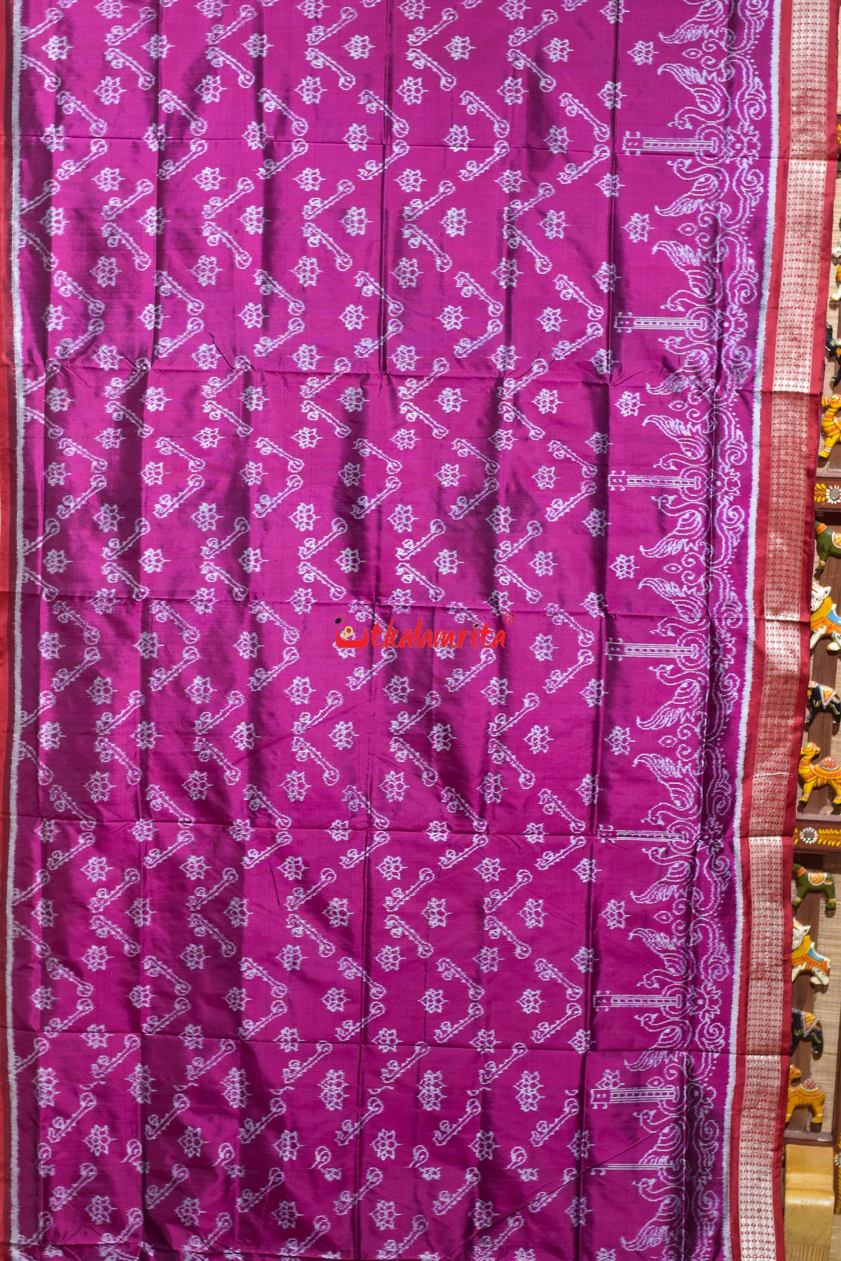 Guitar Padma Violet Sambalpuri Silk Saree