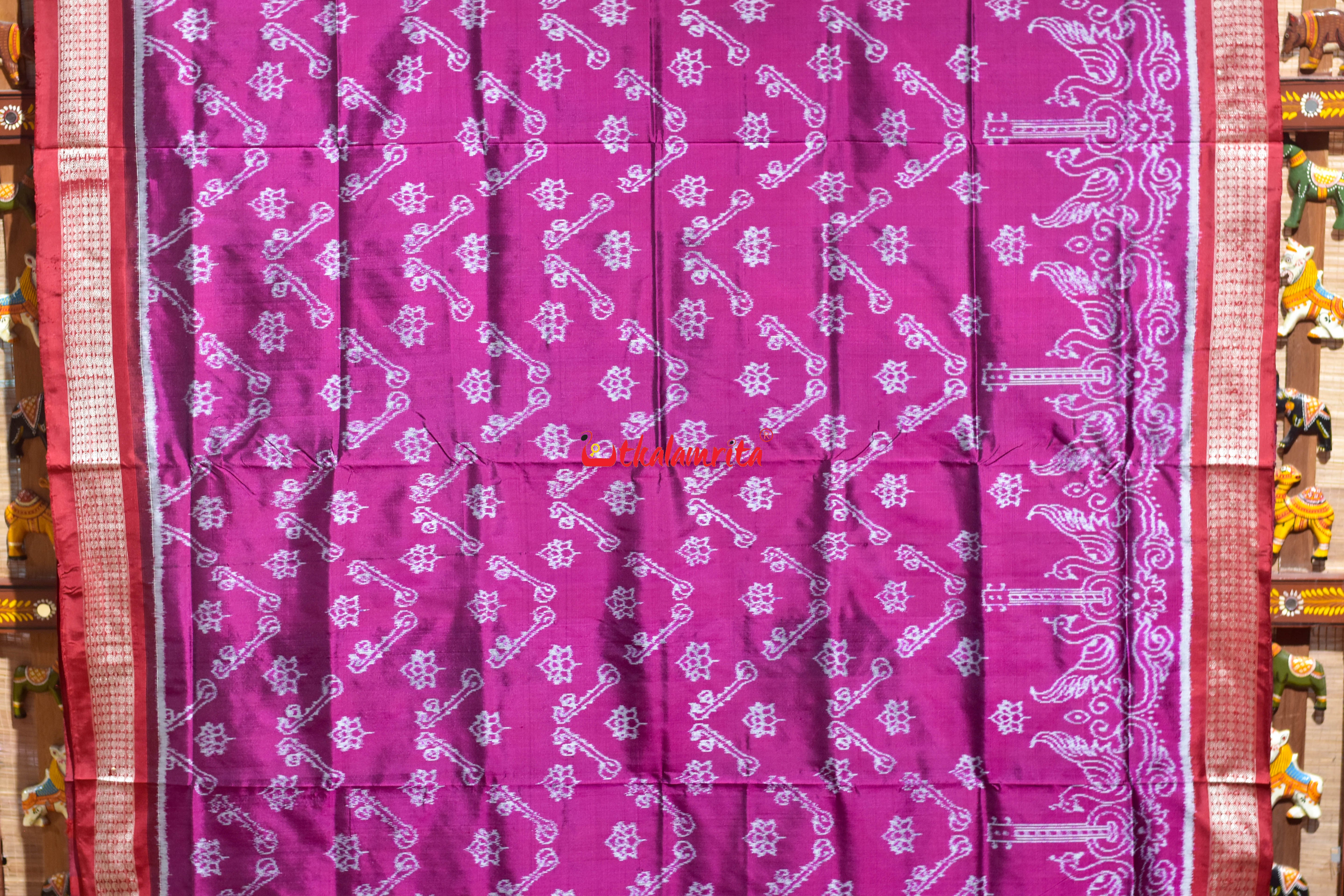 Guitar Padma Violet Sambalpuri Silk Saree