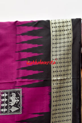 Magenta Hati Tribal Box Sambalpuri Silk Saree