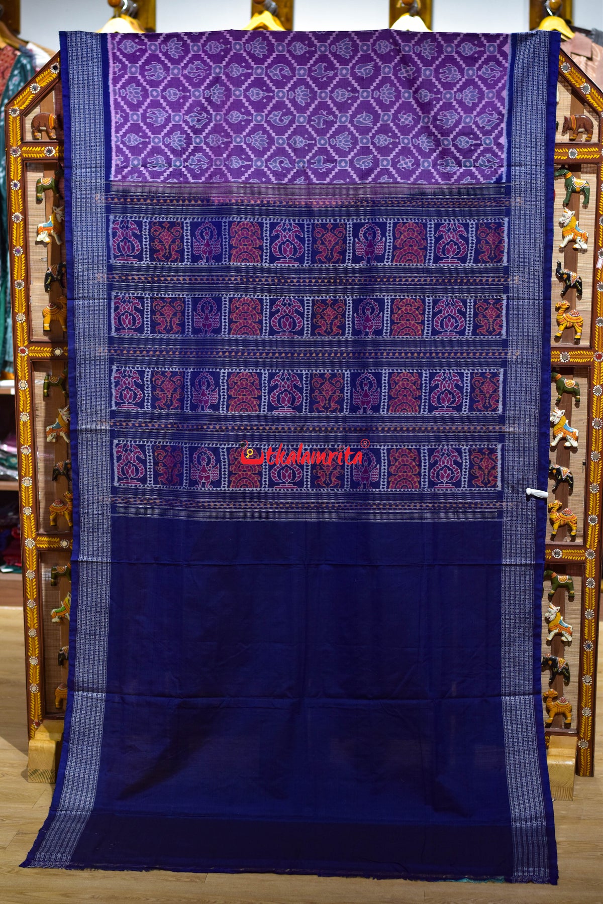 Minty Jamun Kothi Sankha Padma Sambalpuri Cotton Saree
