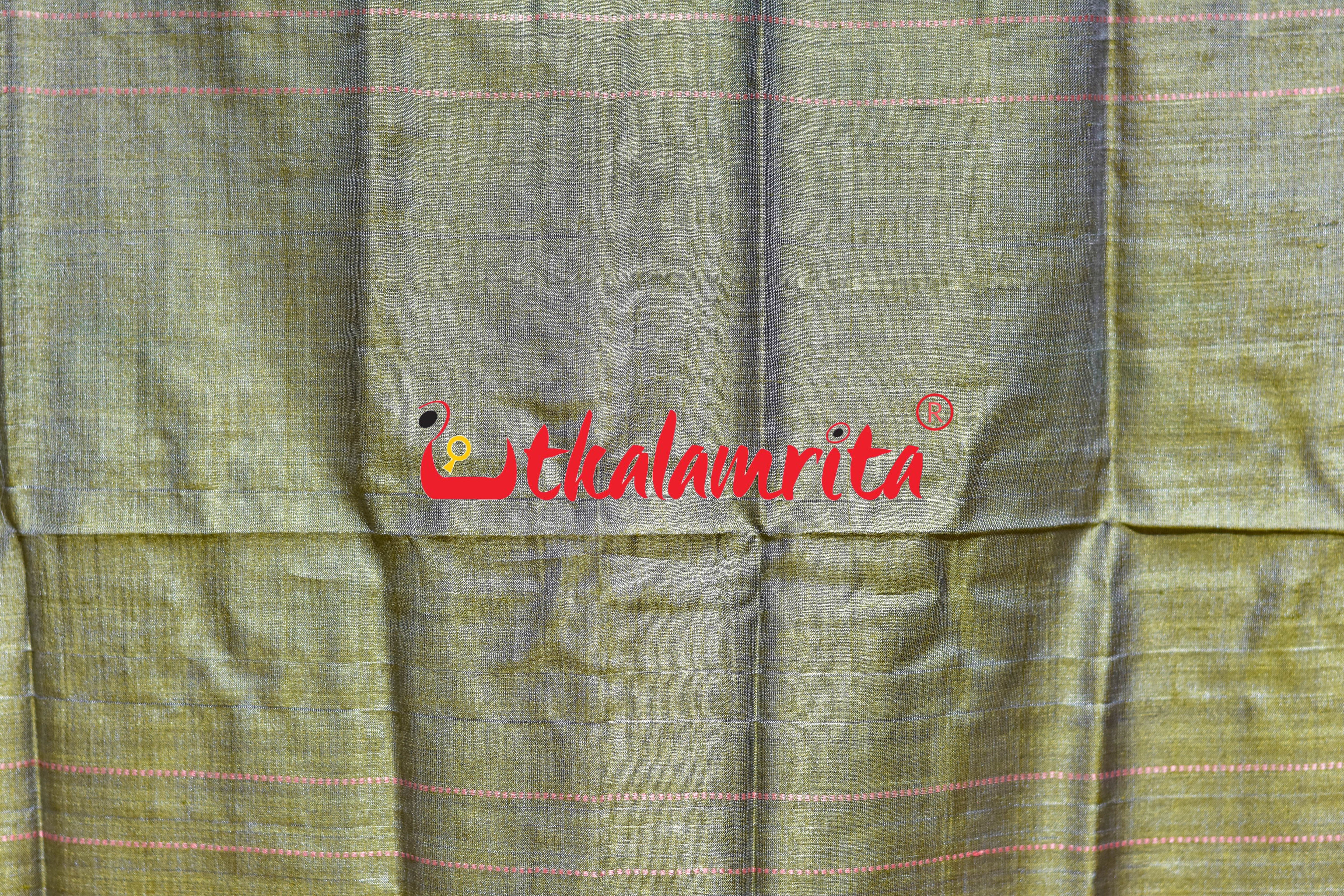 Light Brown Peach Dongria Tussar Silk (Stole)