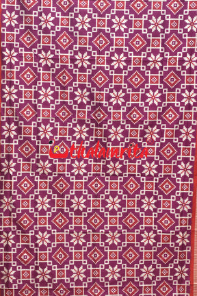 Purple Red Sambalpuri Joint Pasapali Silk Saree