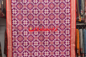 Purple Red Sambalpuri Joint Pasapali Silk Saree