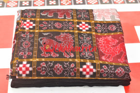 Red Black Elephants Cotton (Fabric)