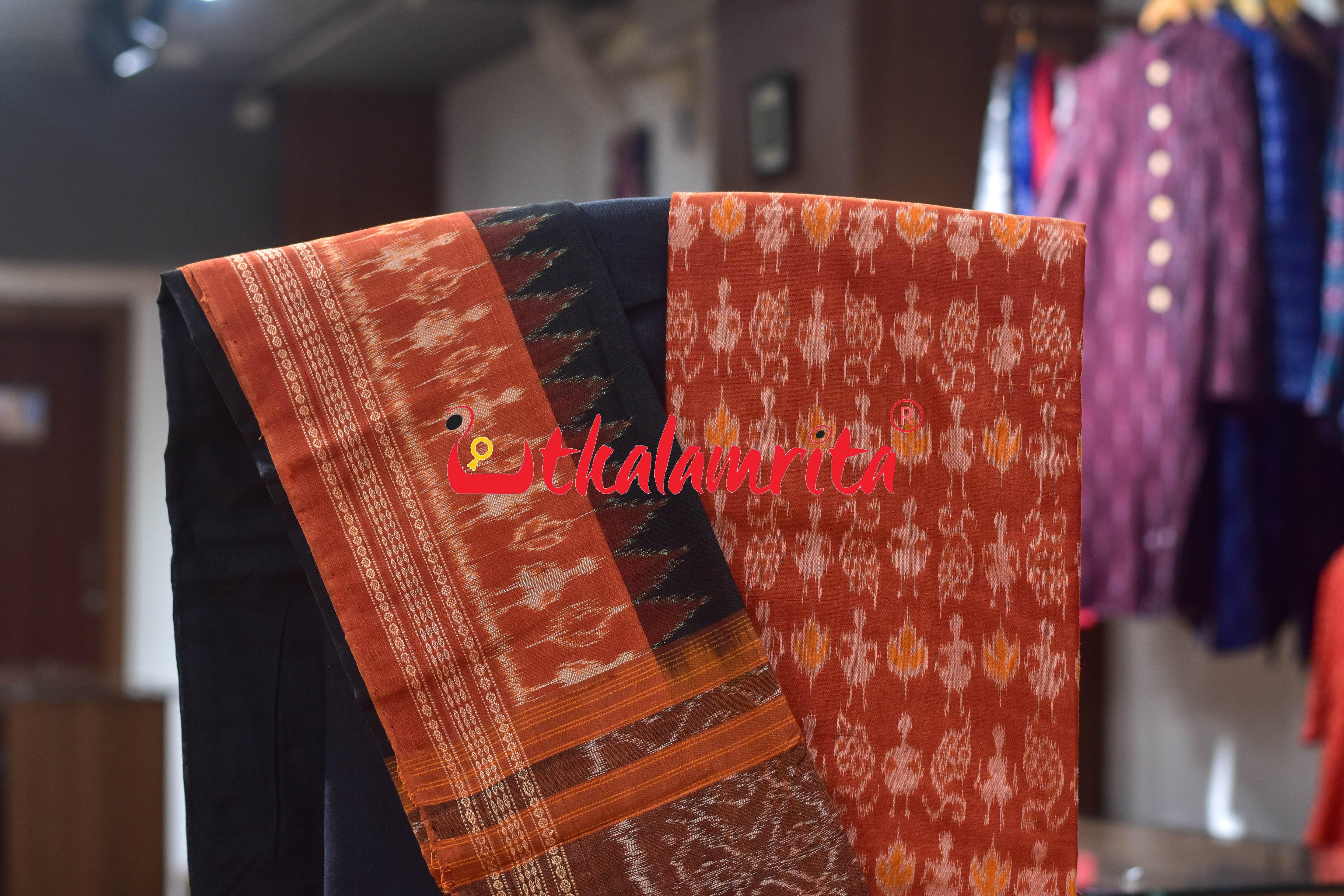 Rust Body Tribals Cotton Dress Set