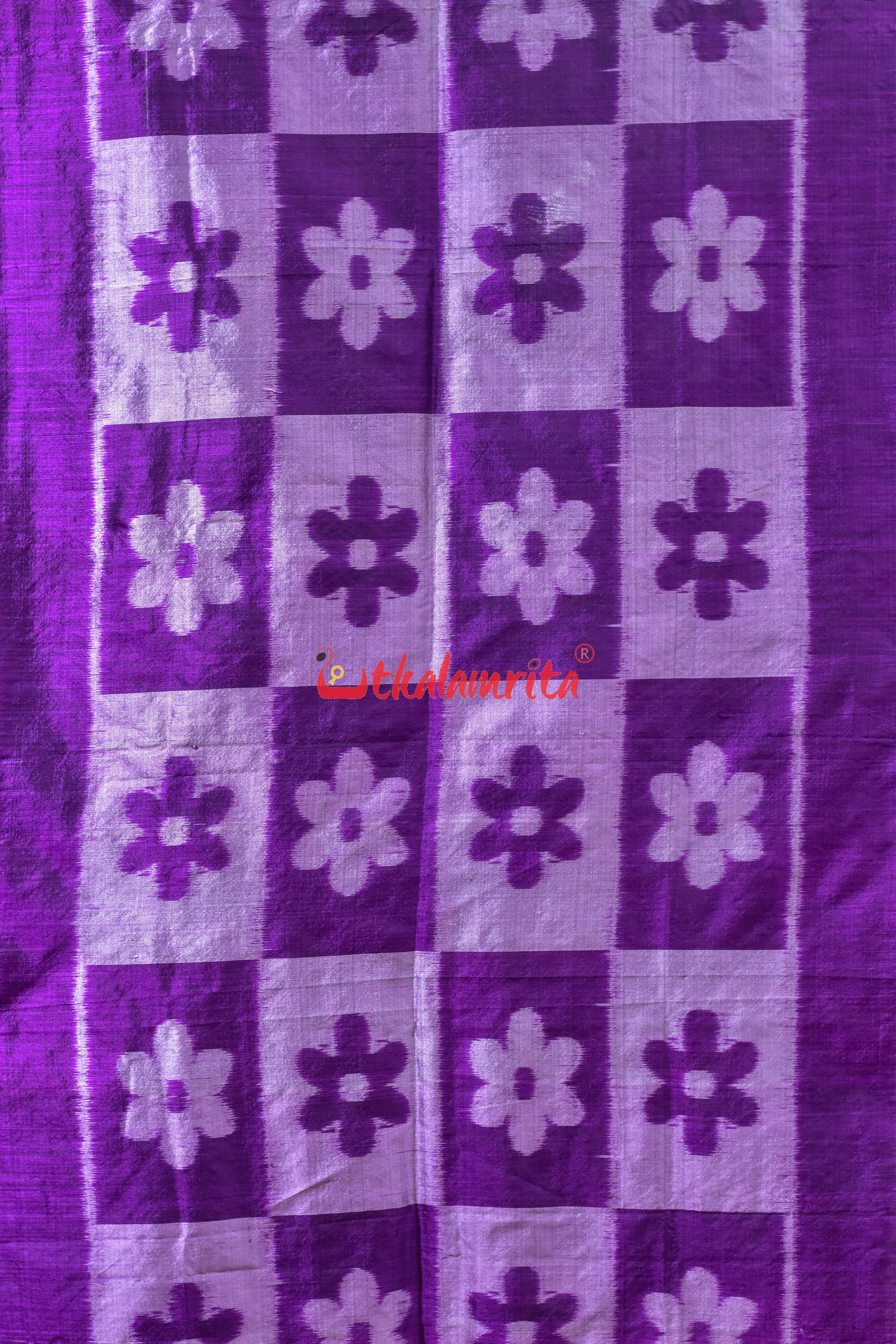 Purple Flowers Silk Stole