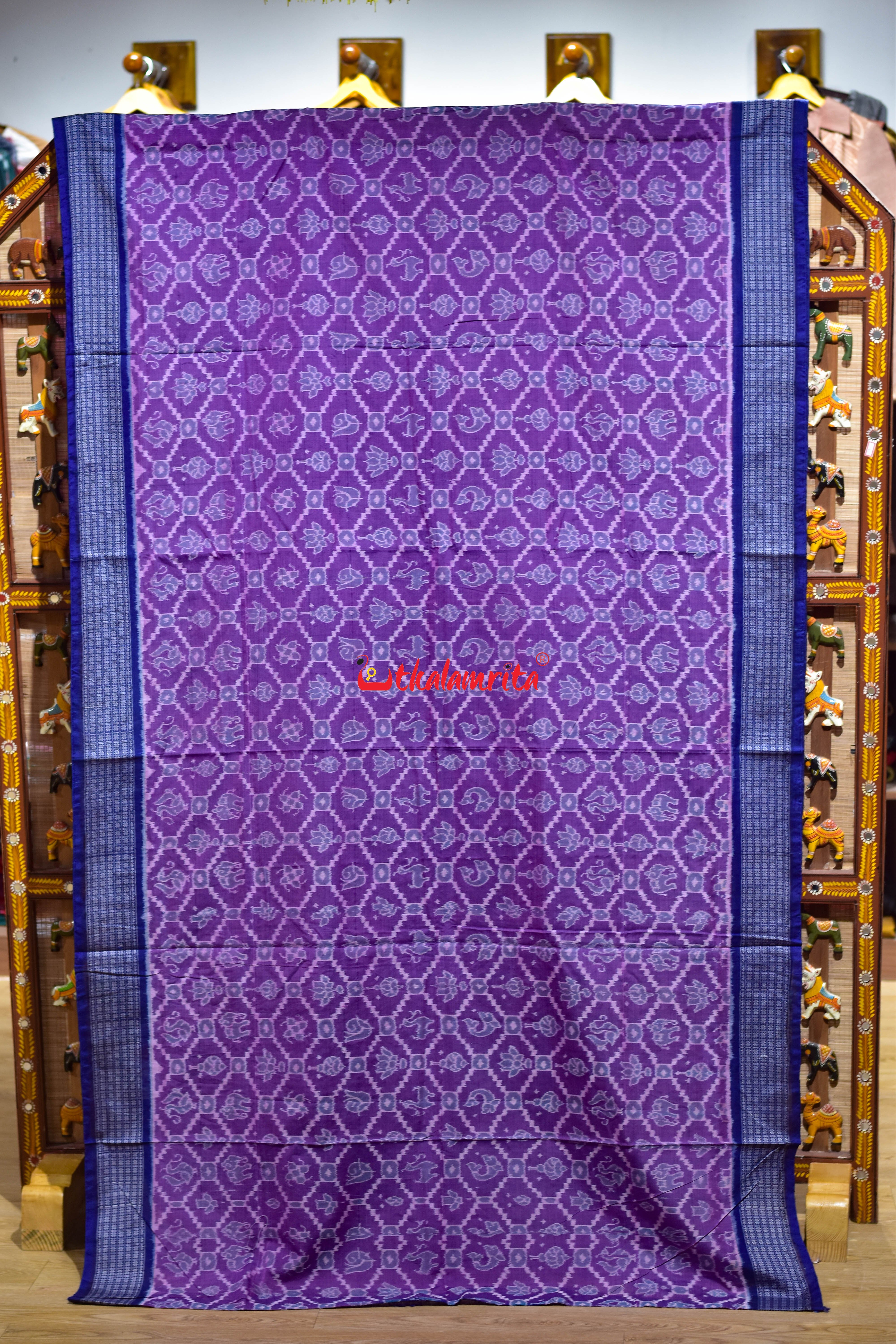 Minty Jamun Kothi Sankha Padma Sambalpuri Cotton Saree