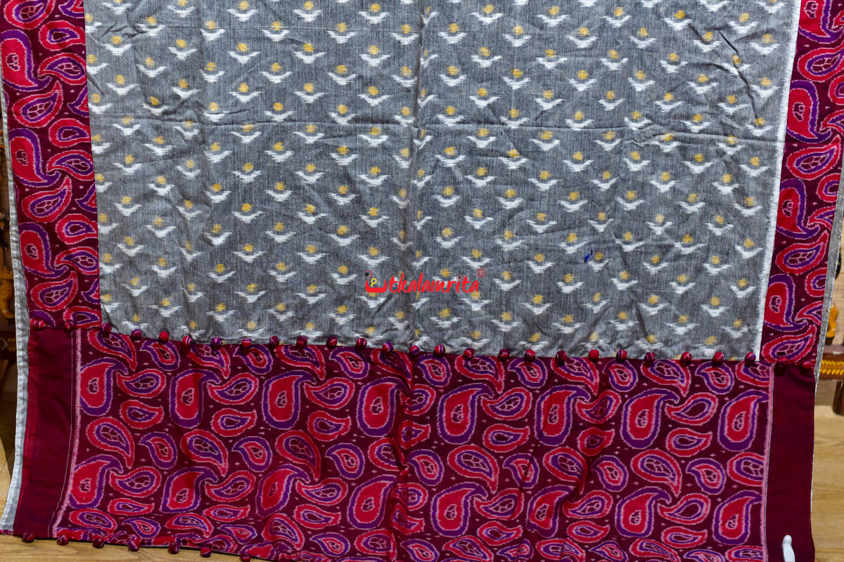Grey Yellow Chandrika Maroon Amba Kasi Designer Saree