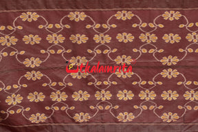 Natural Dye Big flower Ikat Khandua Silk Saree