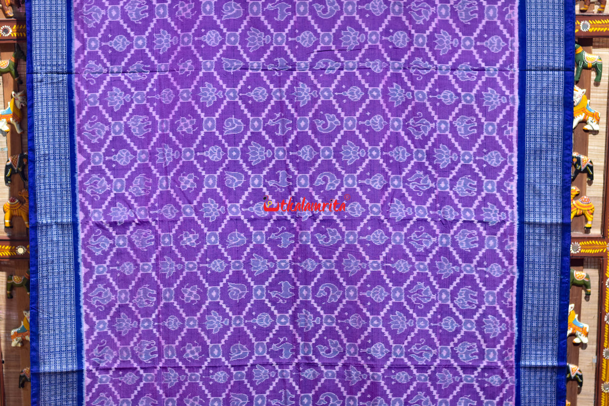Minty Jamun Kothi Sankha Padma Sambalpuri Cotton Saree