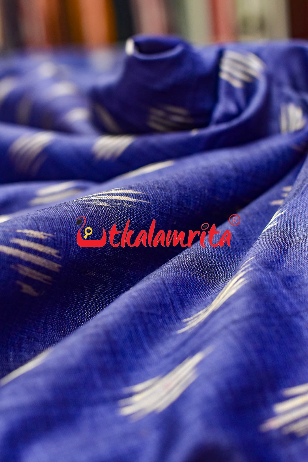 Navy Blue Body Ikat Gopalpur Tussar (Fabric)