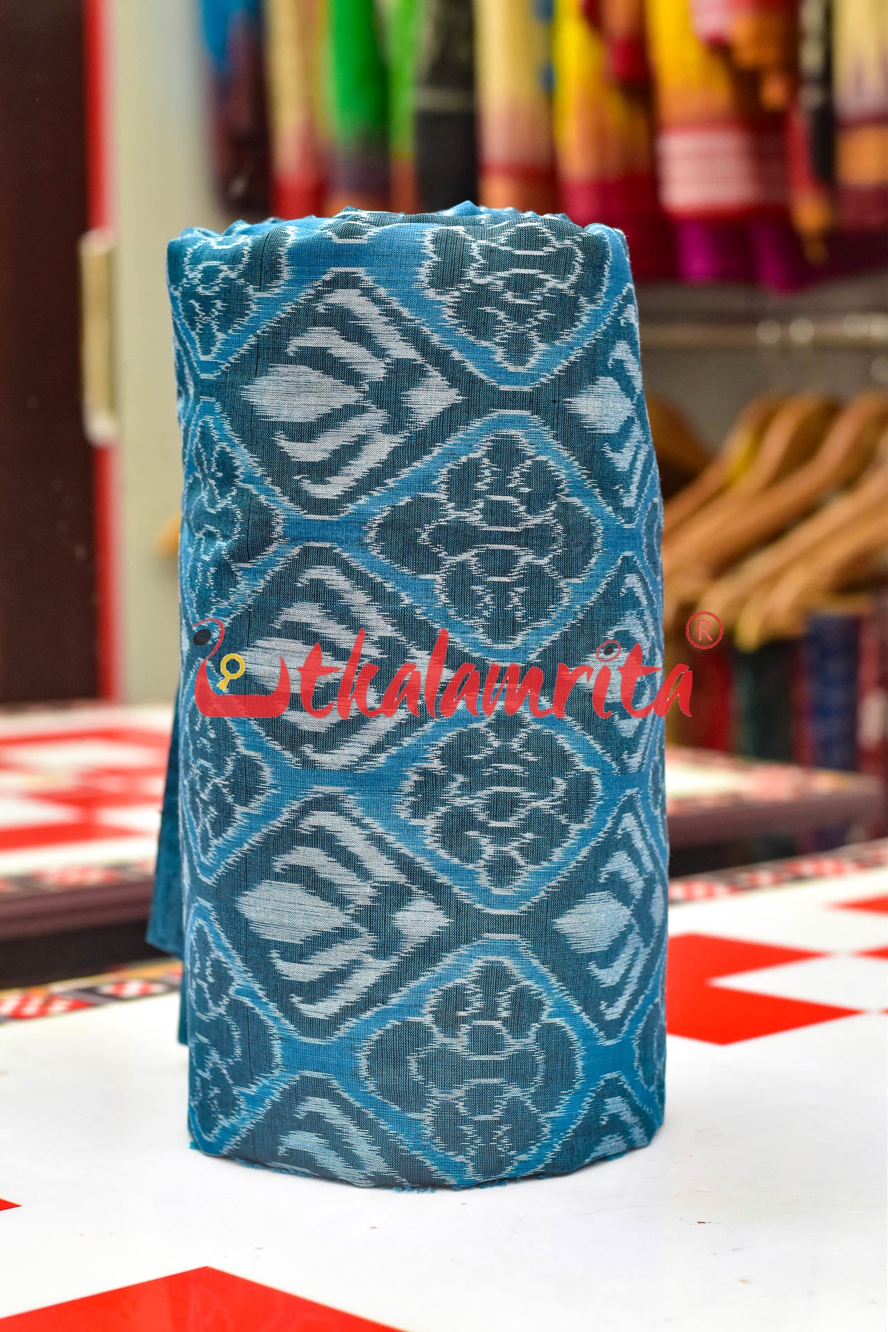 Blue Flower Bandha Cotton (Fabric)