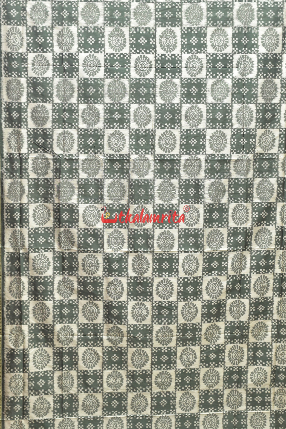 Chrome Grey Pasapali Sambalpuri Silk Saree