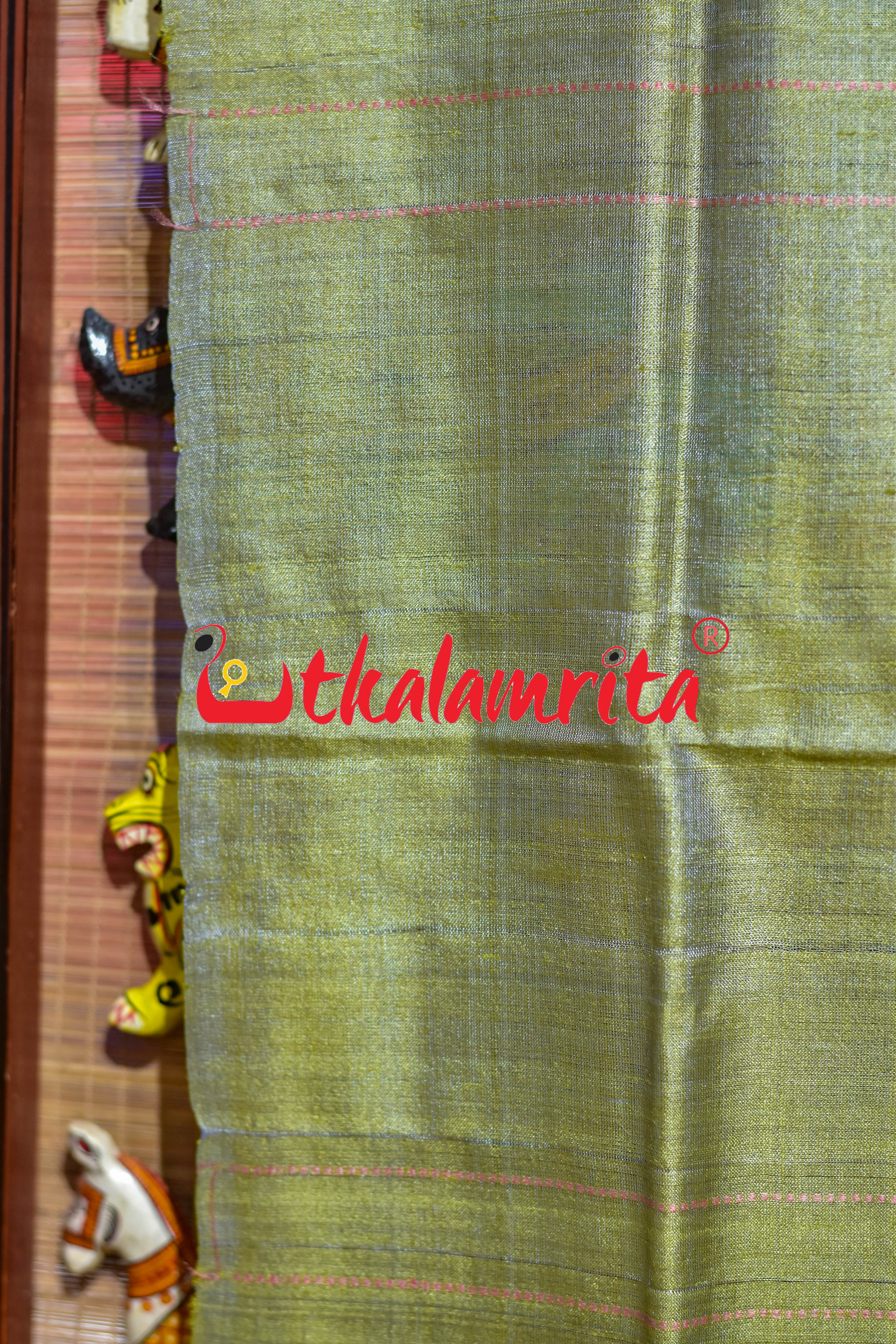 Light Yellow Pink Dongria Tussar Silk (Stole)