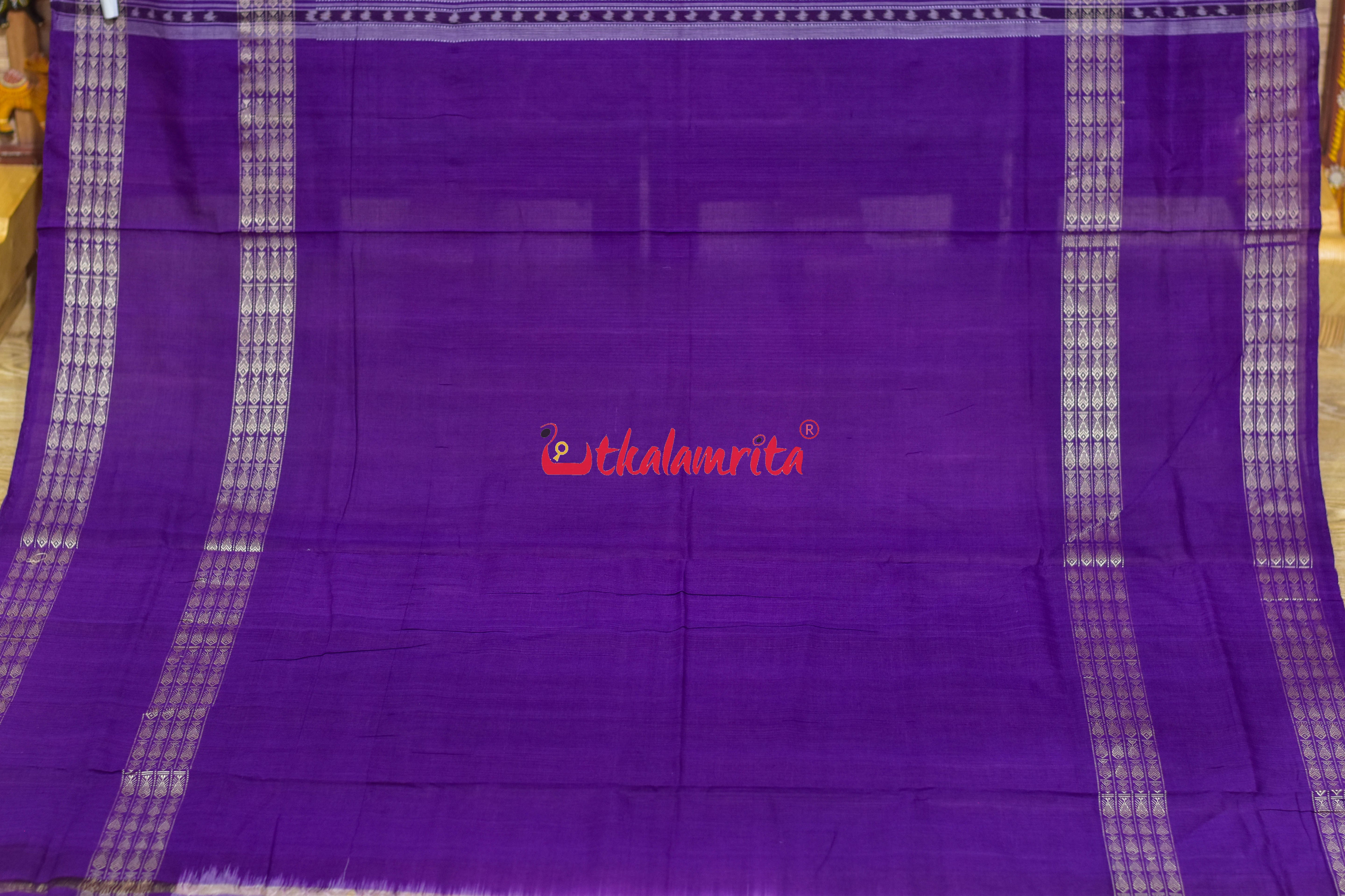 Purple Scot Mayura Sambalpuri Cotton Saree