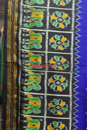 Blue Dot Border Nabakothi Silk Saree