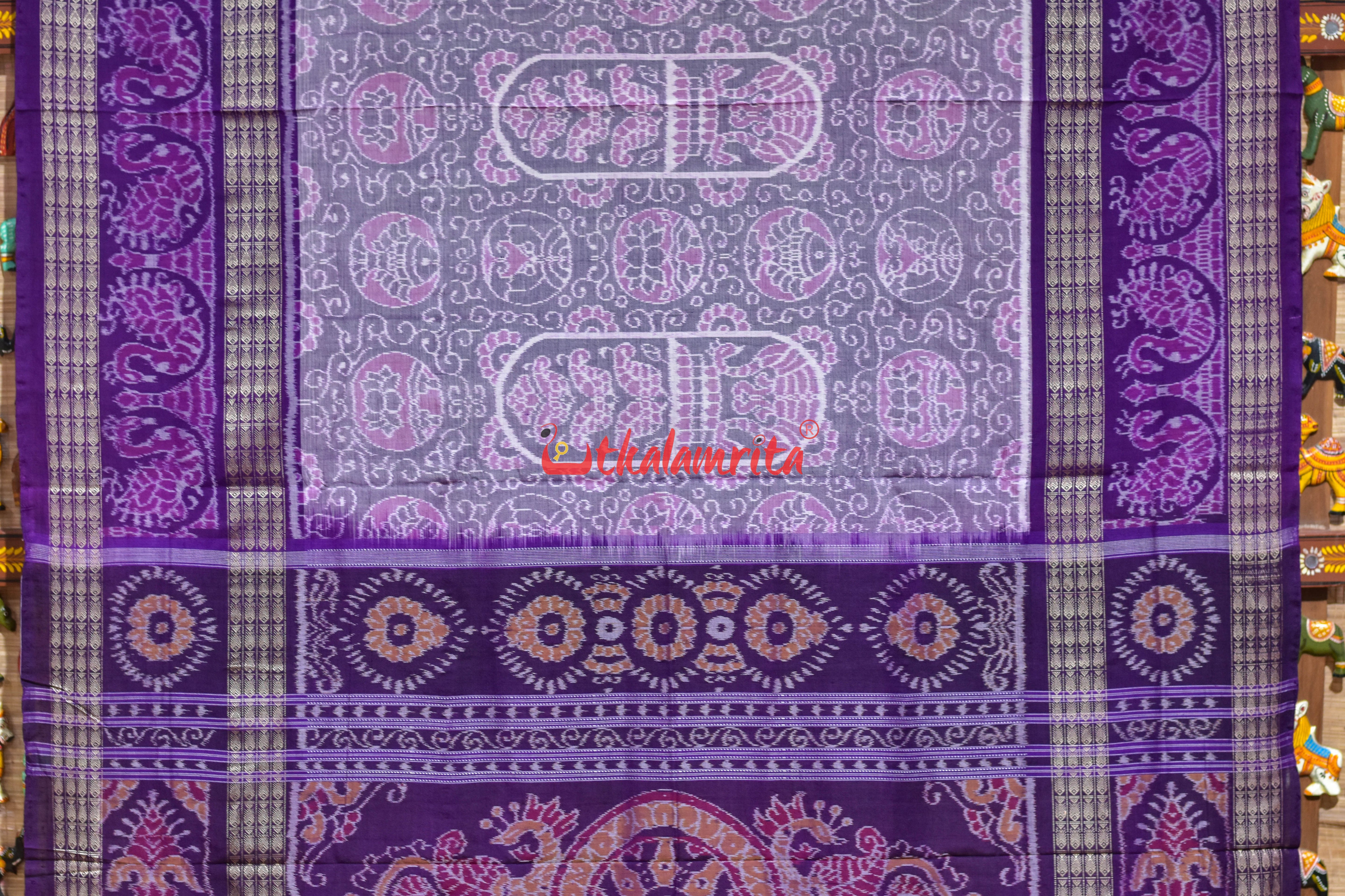 Purple Scot Mayura Sambalpuri Cotton Saree