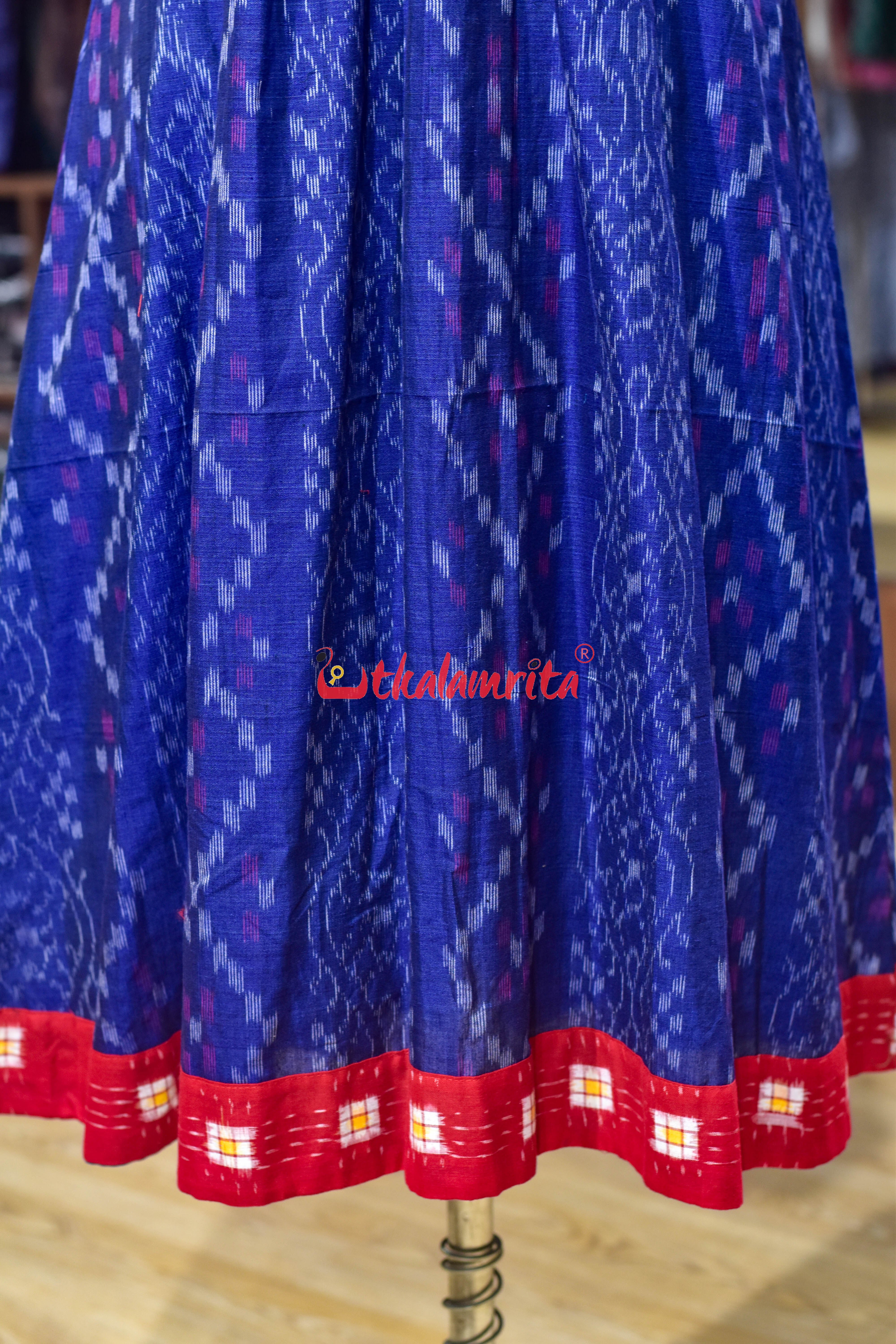 Blue Ember Ikat Charm (Ladies Kurti)