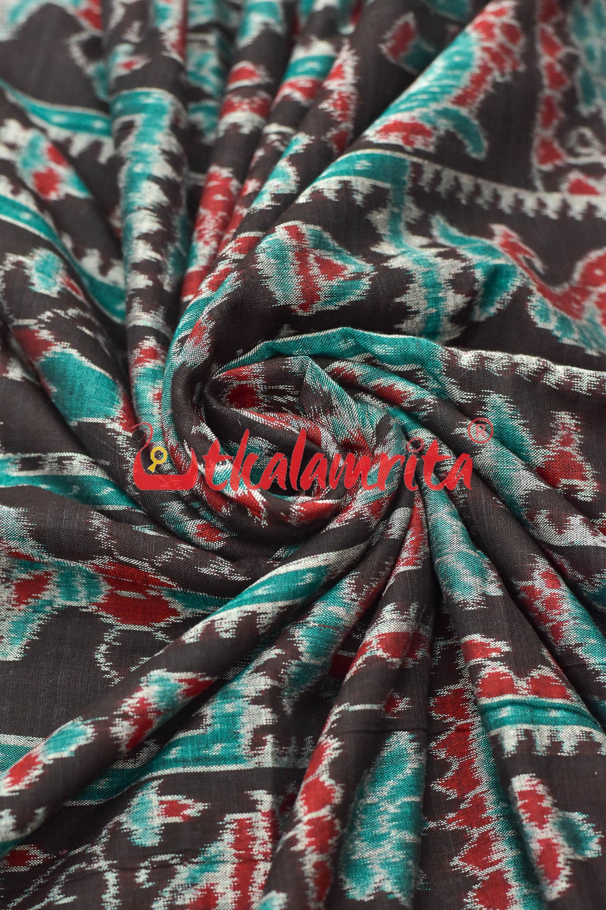 Black Sankha & Flowers (Fabric)