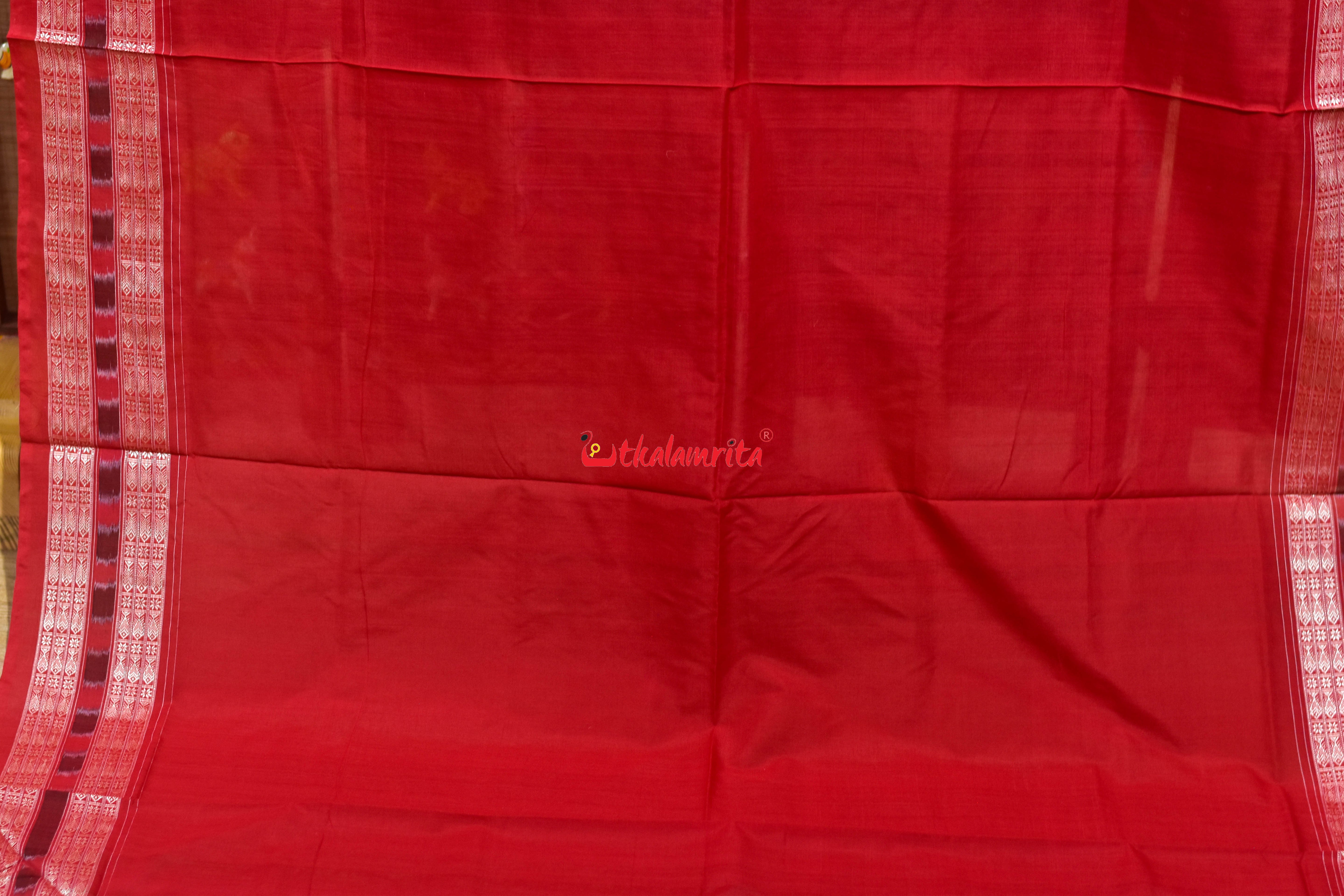 Black Red House Tribal Sambalpuri Cotton Saree