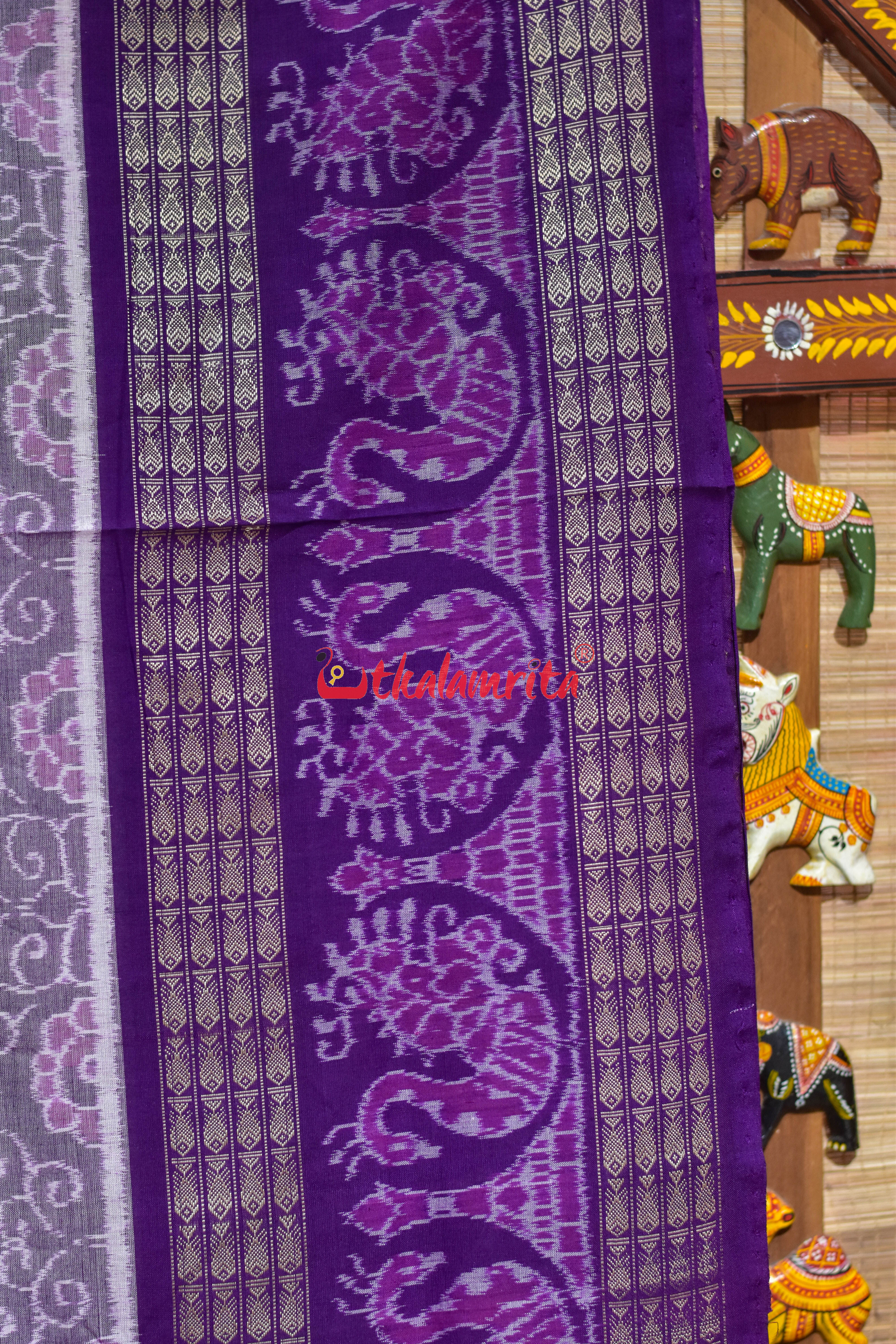 Purple Scot Mayura Sambalpuri Cotton Saree