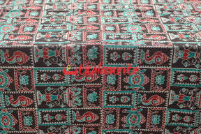 Black Sankha & Flowers (Fabric)