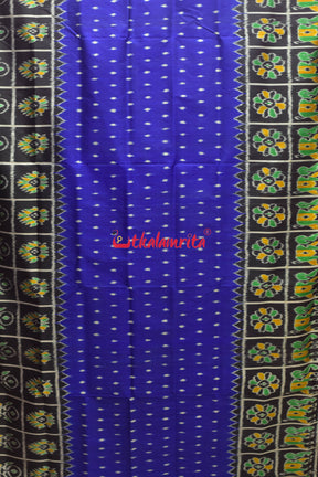 Blue Dot Border Nabakothi Silk Saree